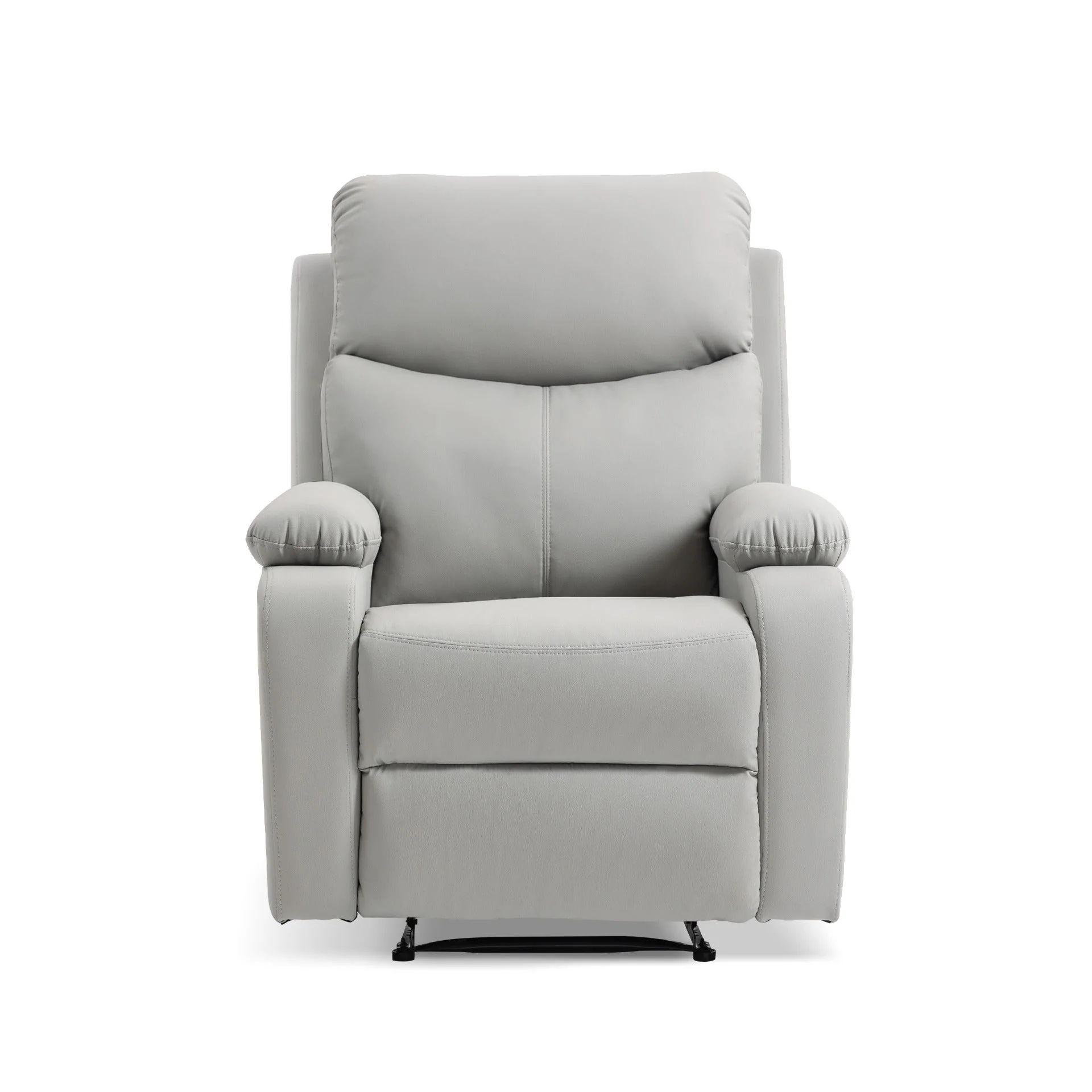 Haven PU Manual Recliner Chair - Light Grey - Image 3