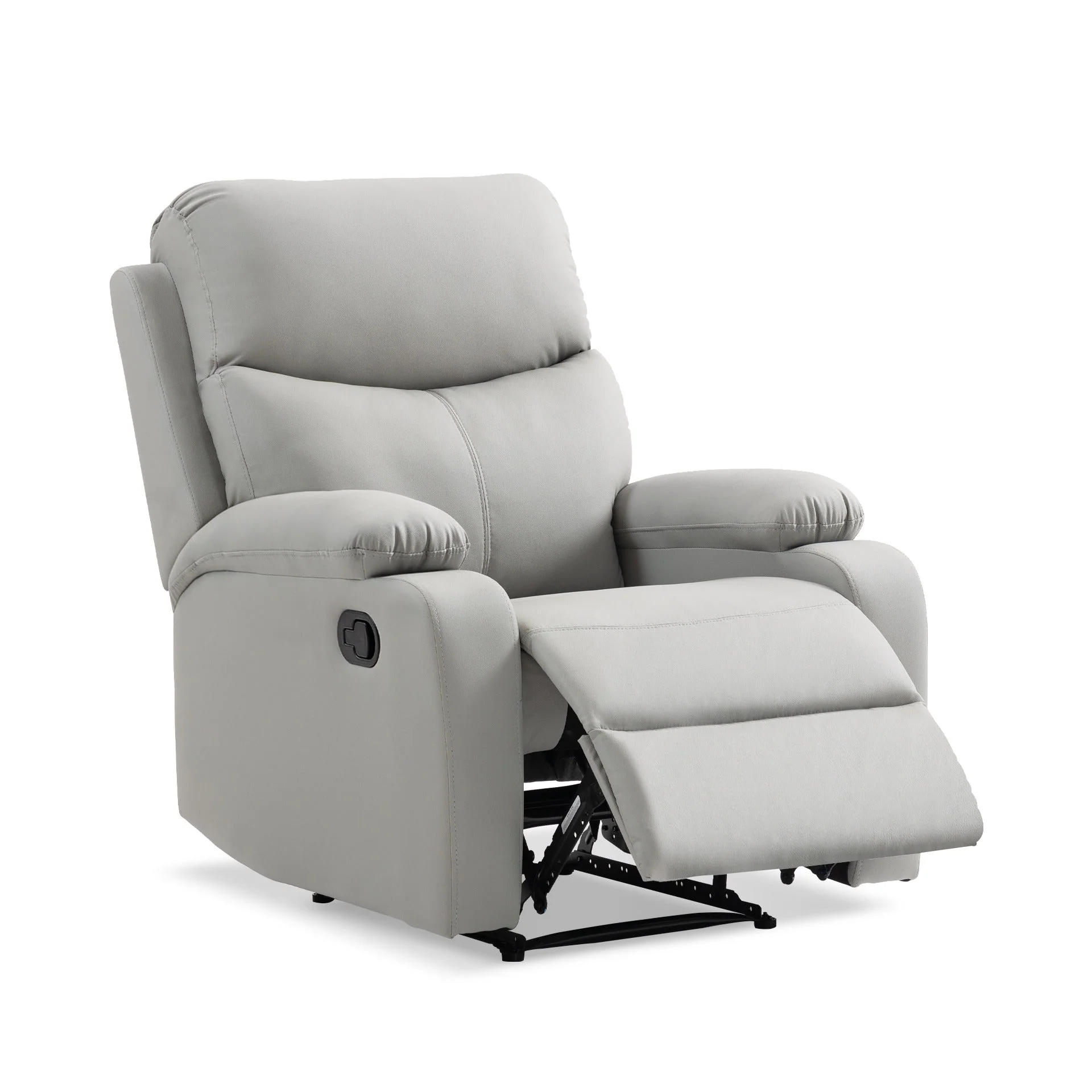 Haven PU Manual Recliner Chair - Light Grey - Image 5