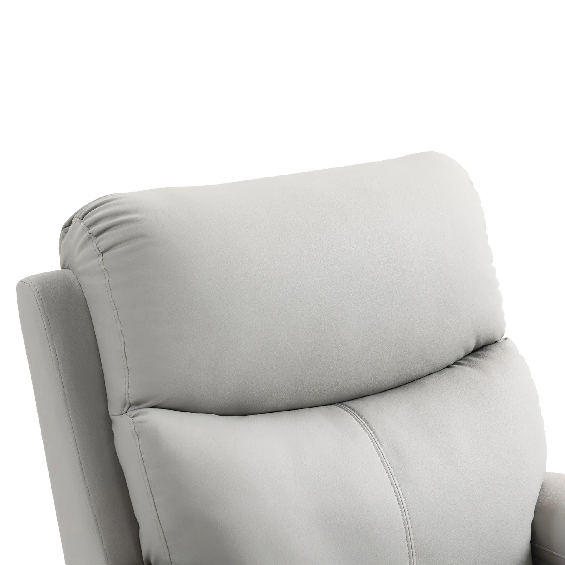Haven PU Manual Recliner Chair - Light Grey - Image 7