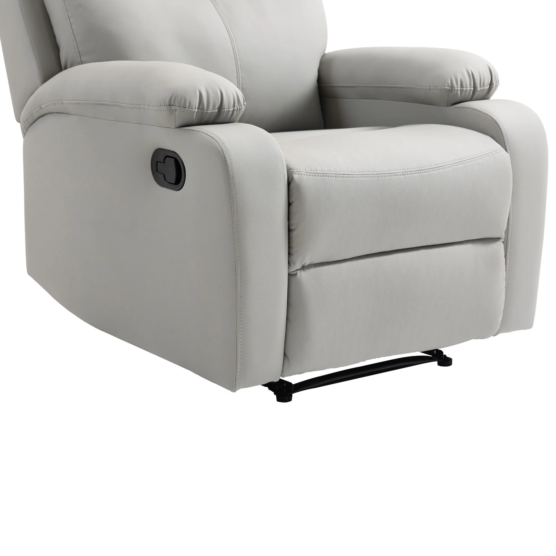 Haven PU Manual Recliner Chair - Light Grey - Image 9