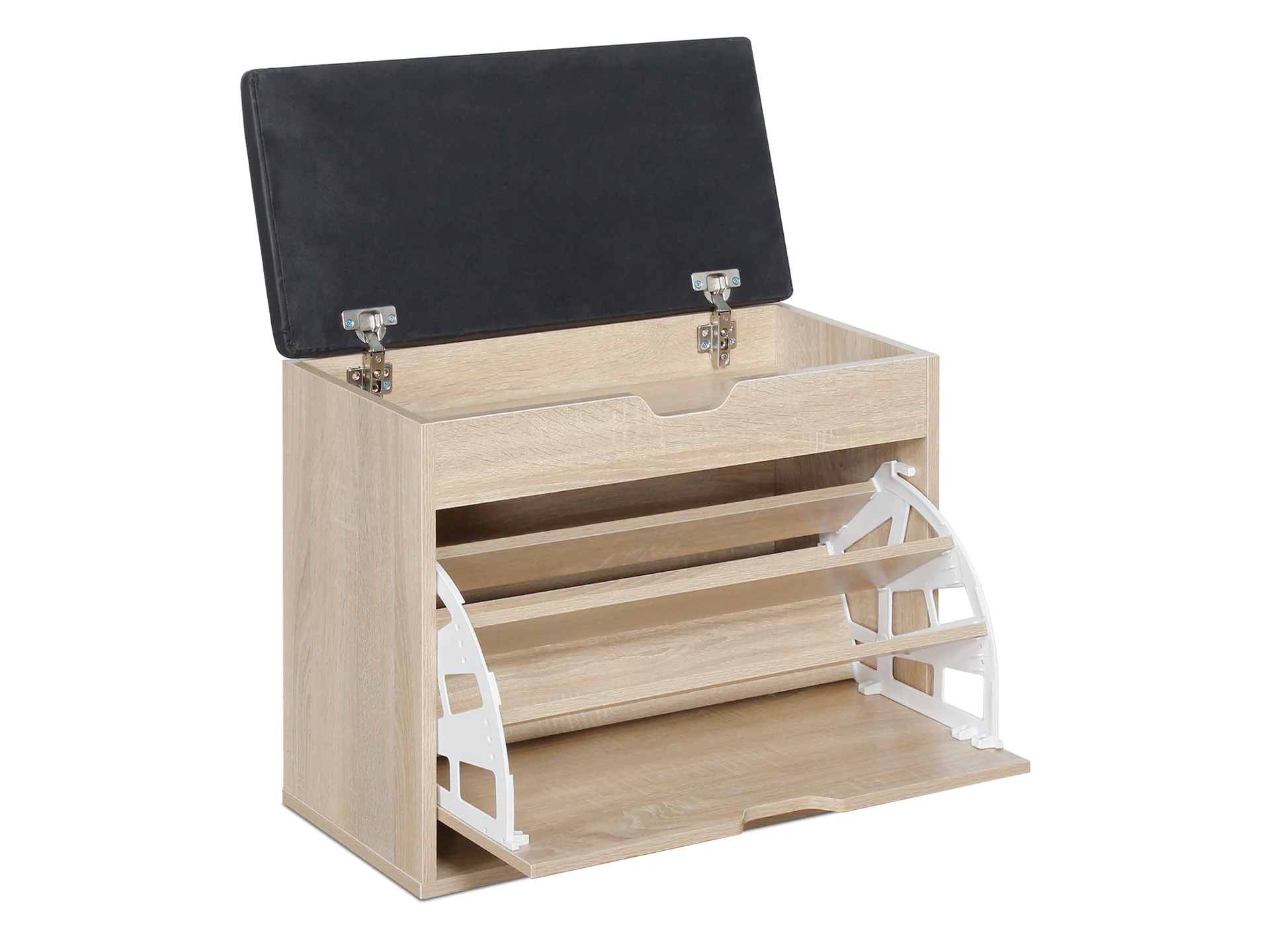 Hawea Shoe Rack Wooden Storage Cabinet 3 Layer - Oak - Image 3