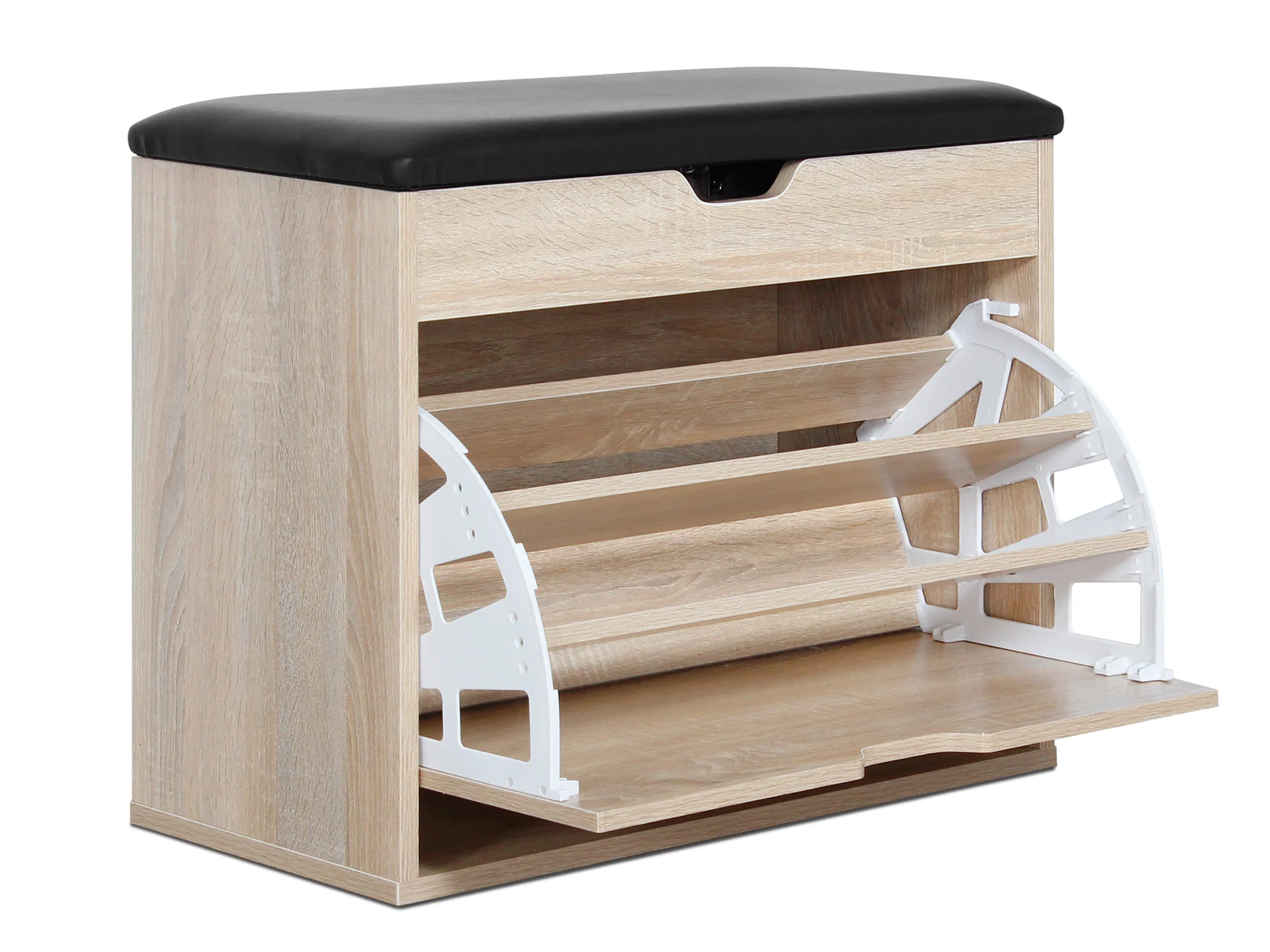 Hawea Shoe Rack Wooden Storage Cabinet 3 Layer - Oak - Image 5