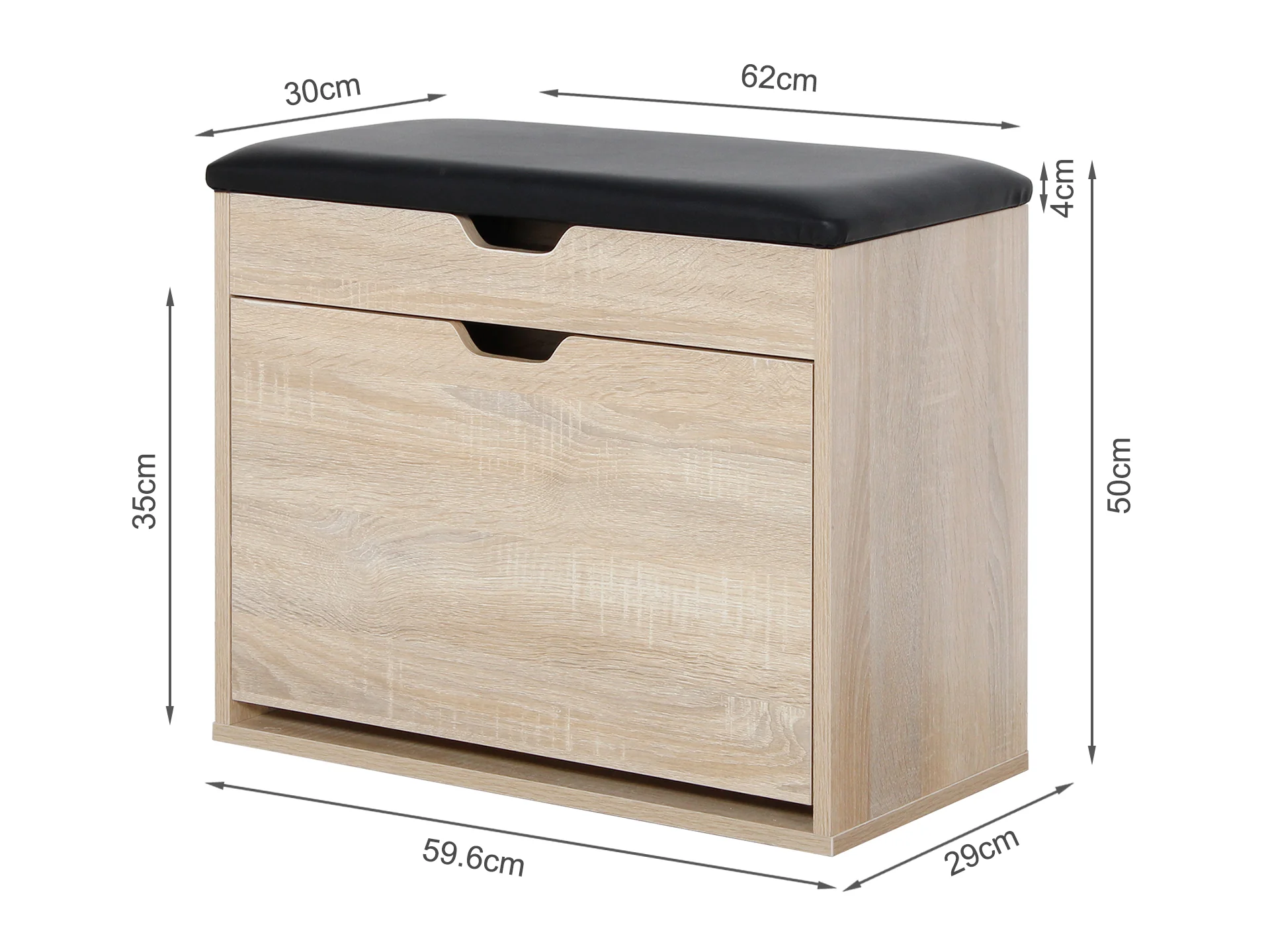 Hawea Shoe Rack Wooden Storage Cabinet 3 Layer - Oak - Image 6