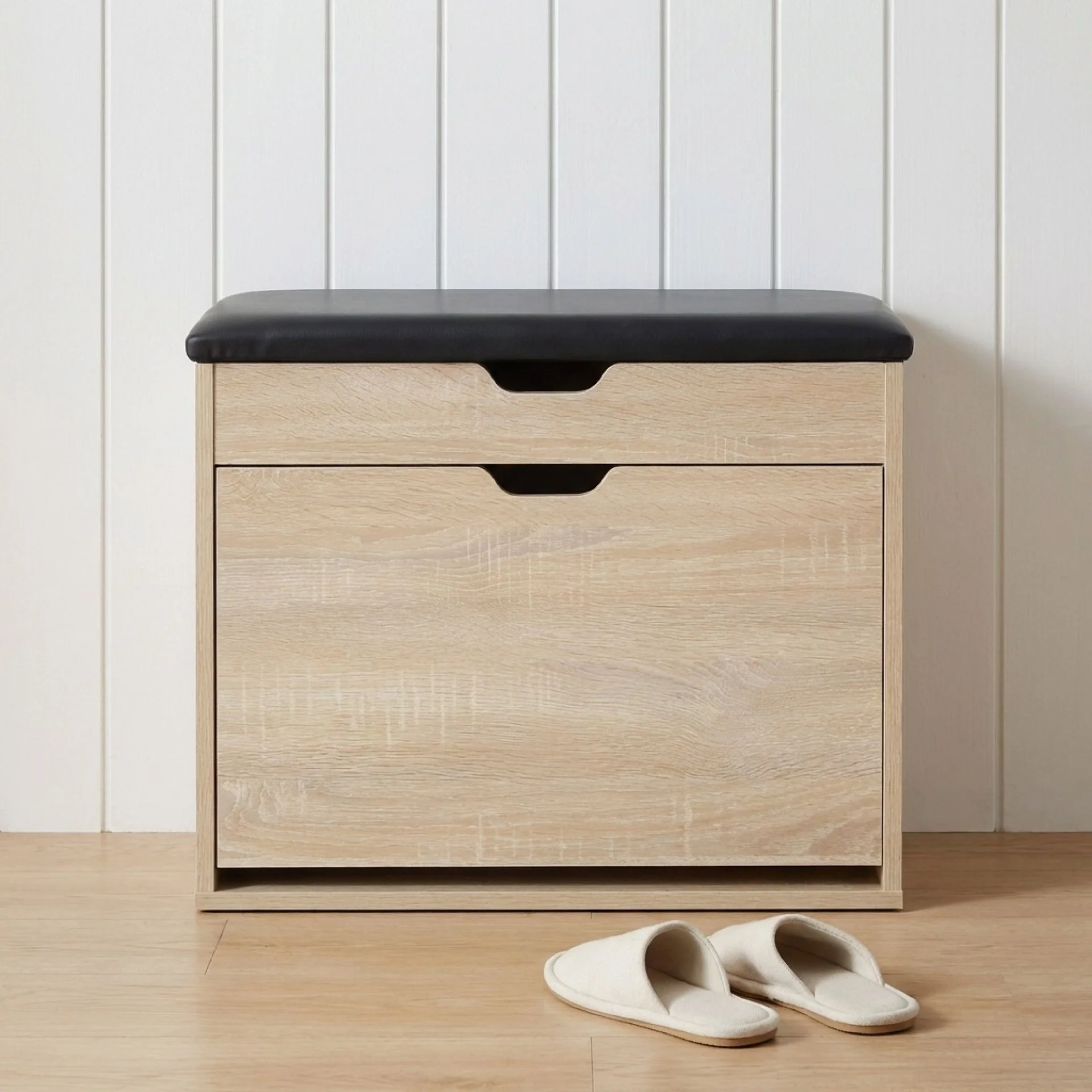 Hawea Wooden Shoe Rack 3 Layer - Oak - Image 3