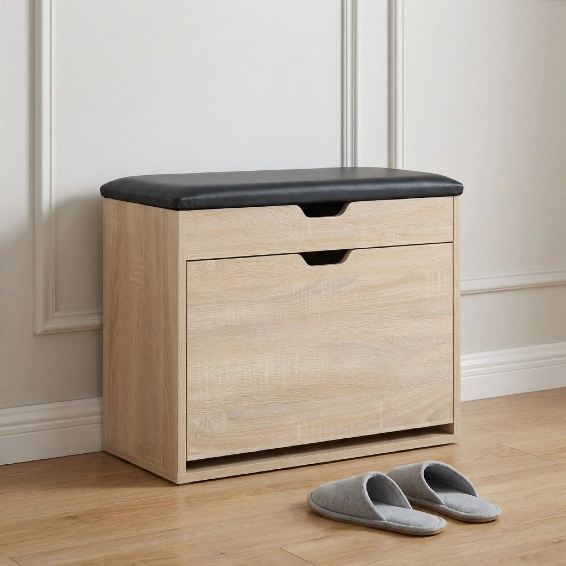 Hawea Wooden Shoe Rack 3 Layer - Oak - Image 4