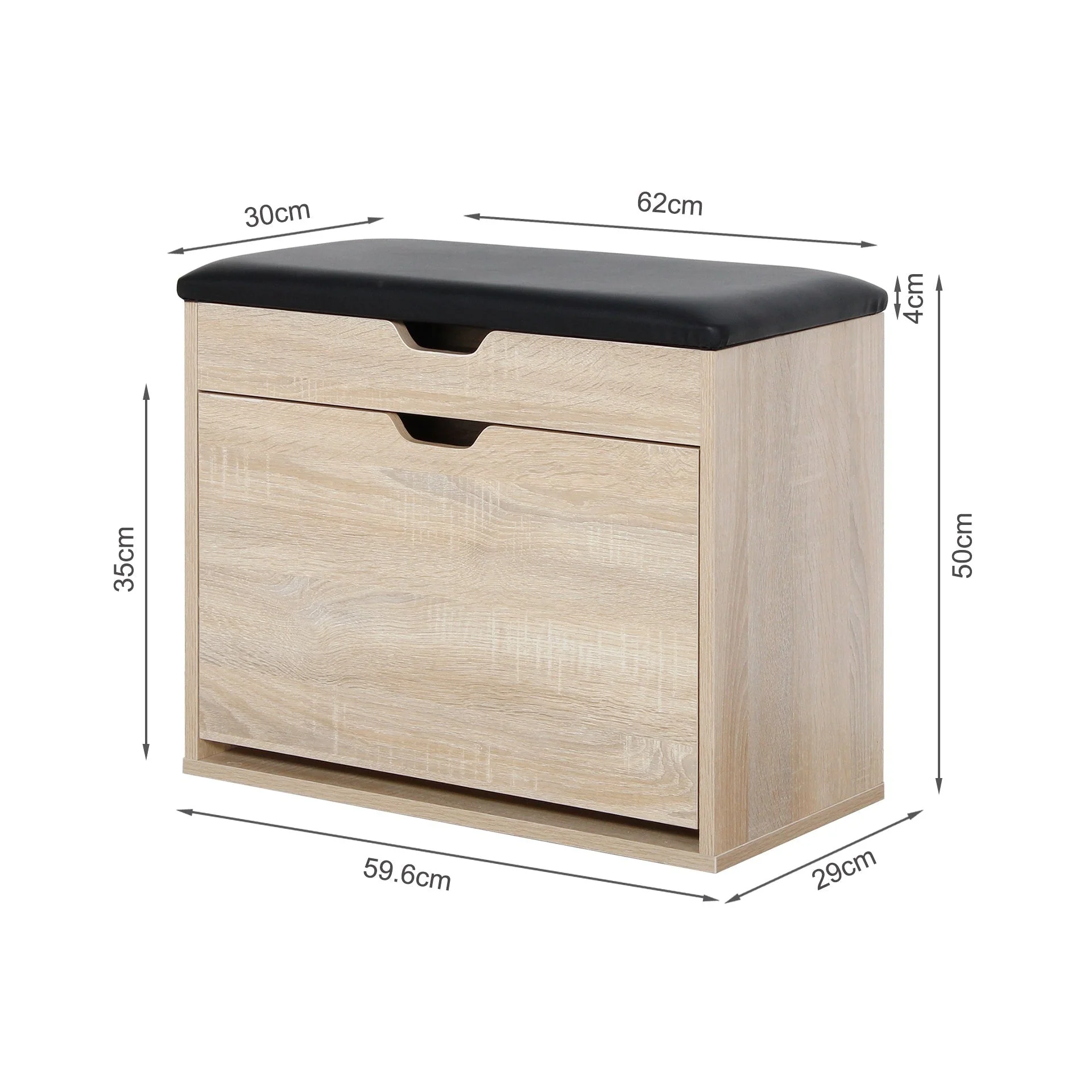 Hawea Wooden Shoe Rack 3 Layer - Oak - Image 9