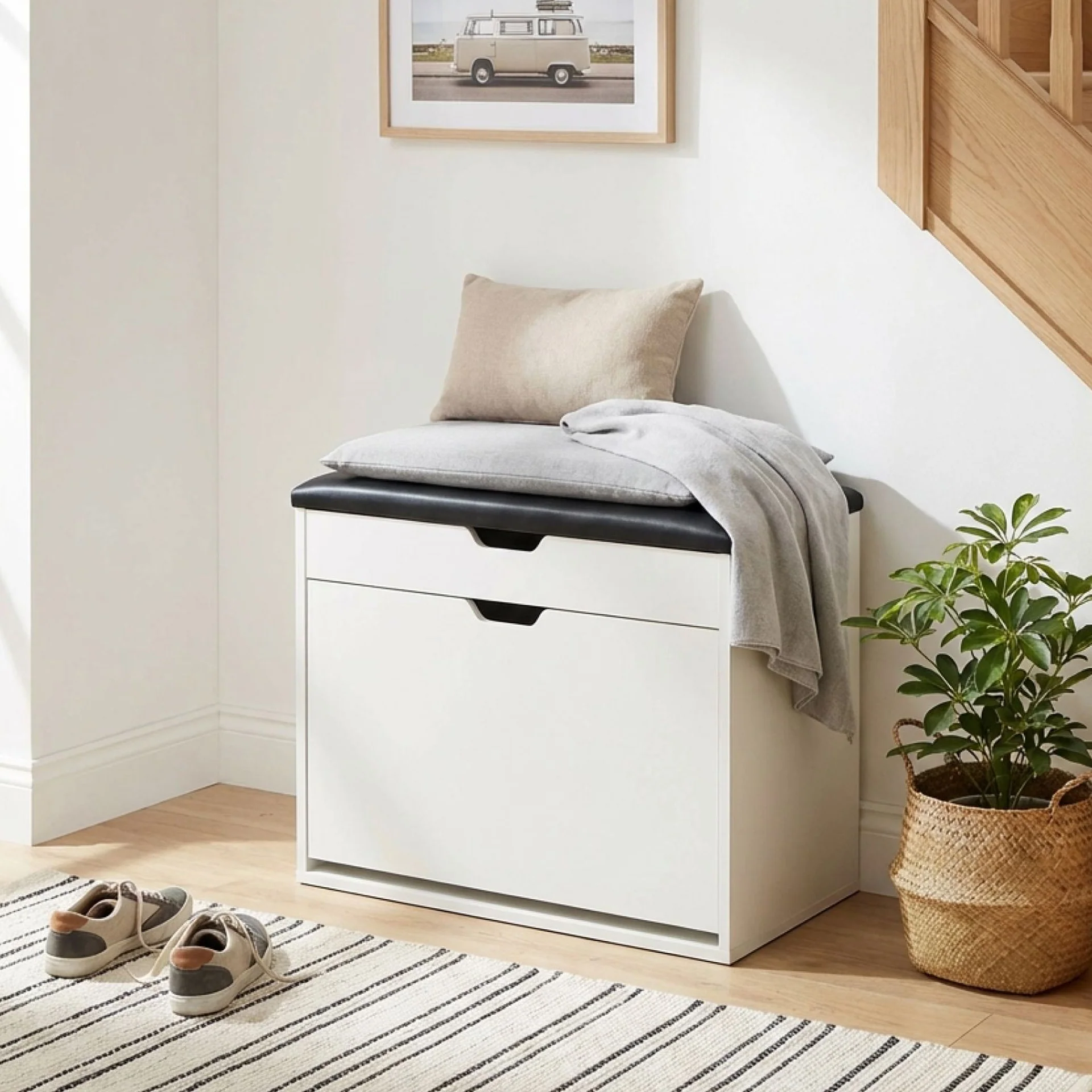 Hawea Wooden Shoe Rack 3 Layer - White