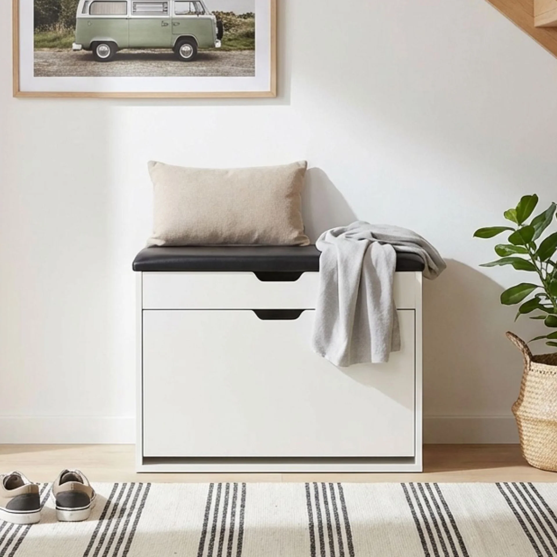 Hawea Wooden Shoe Rack 3 Layer - White - Image 3