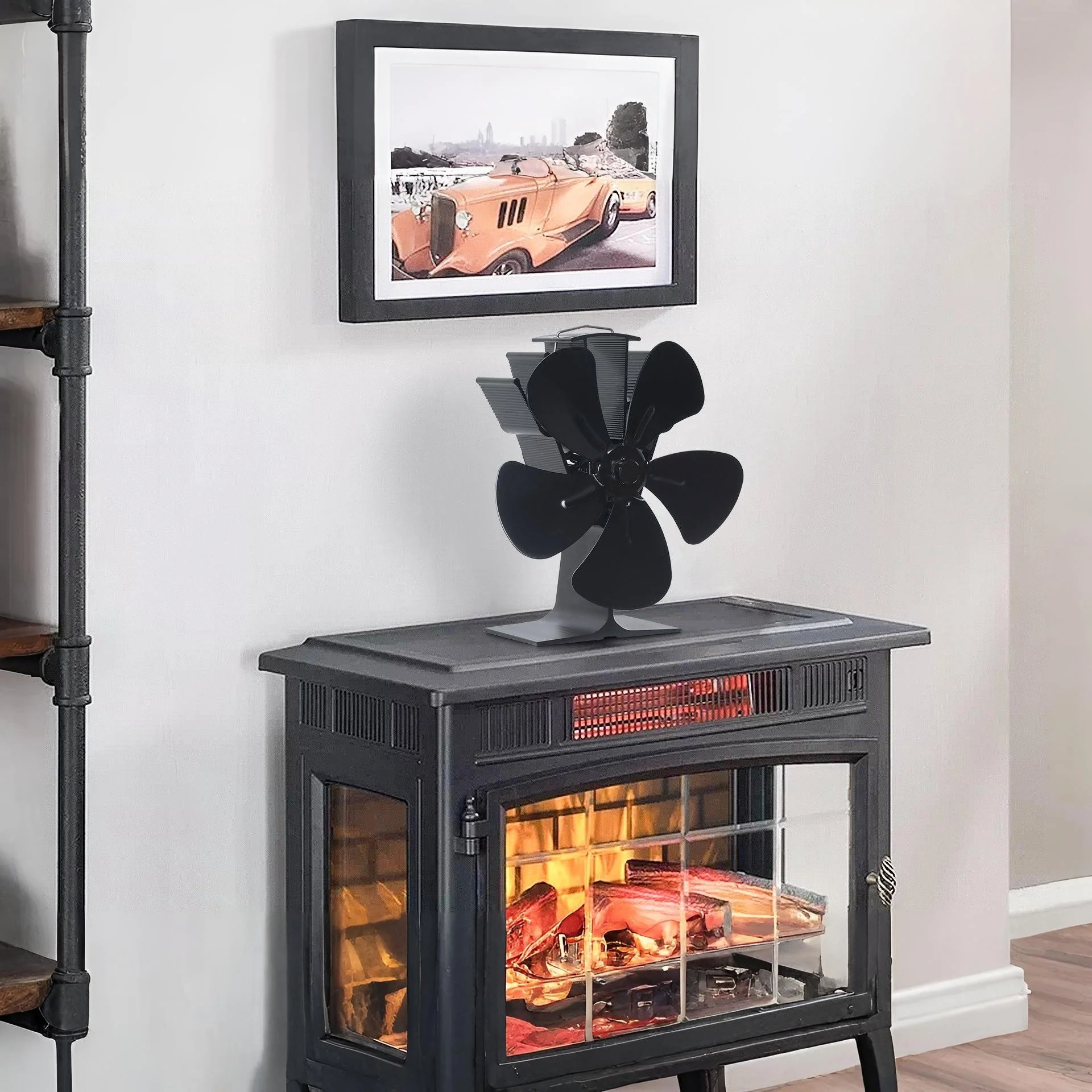 Heat Powered Stove Fan 5 Blades