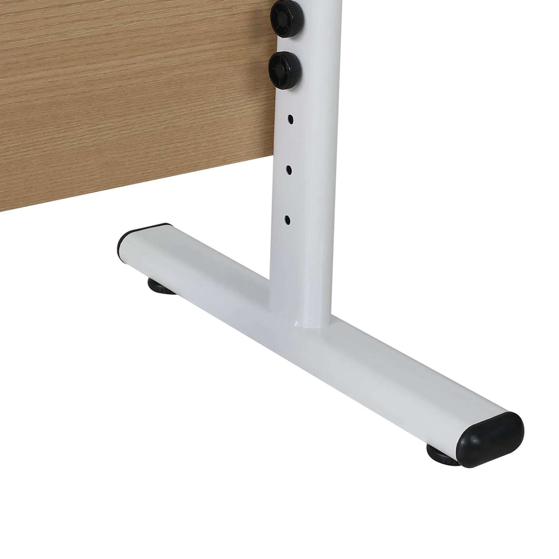 Hector 100cm Height-Adjustable Computer Desk - Maple + White - Image 6