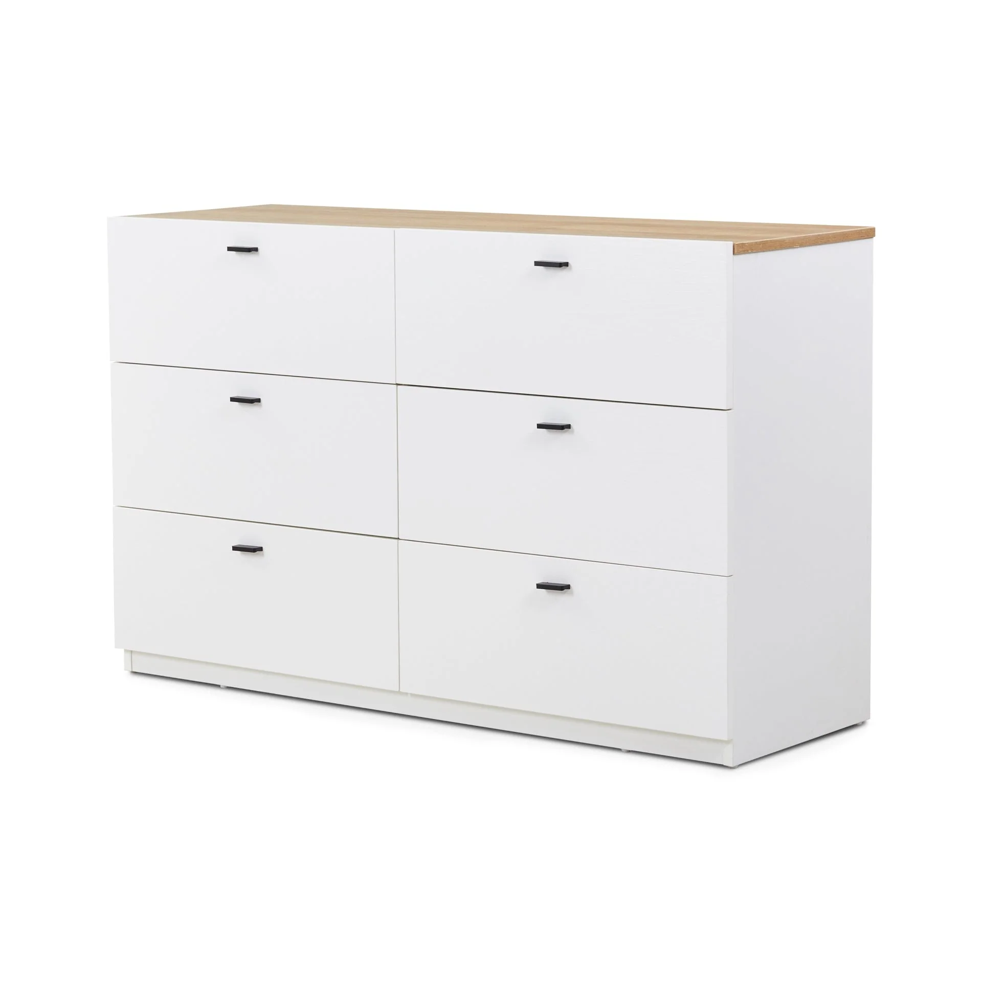 Hekla Low Boy 6 Drawer Chest Dresser - White - Image 4