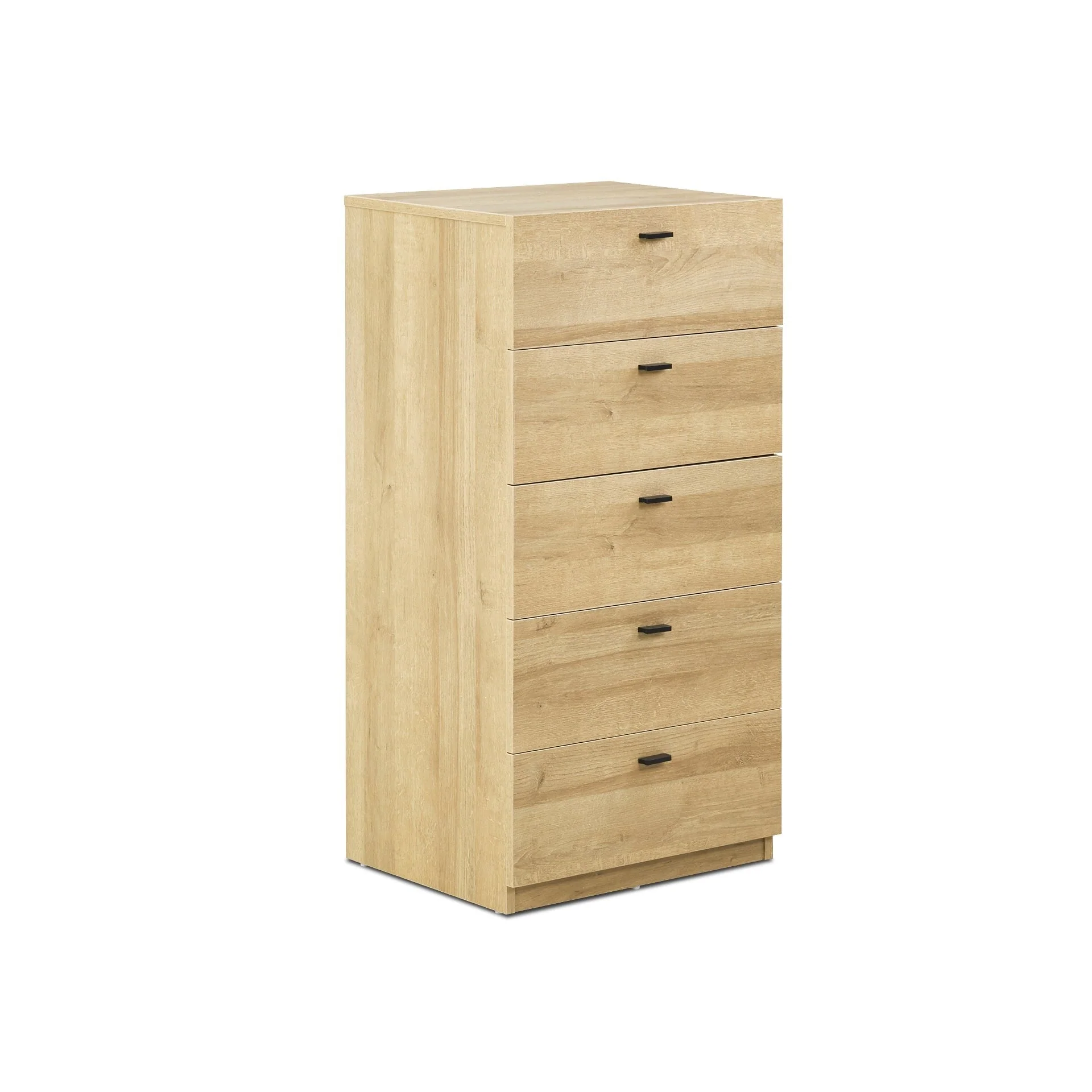 Hekla Tallboy 5 Drawer Chest Dresser - Oak - Image 2