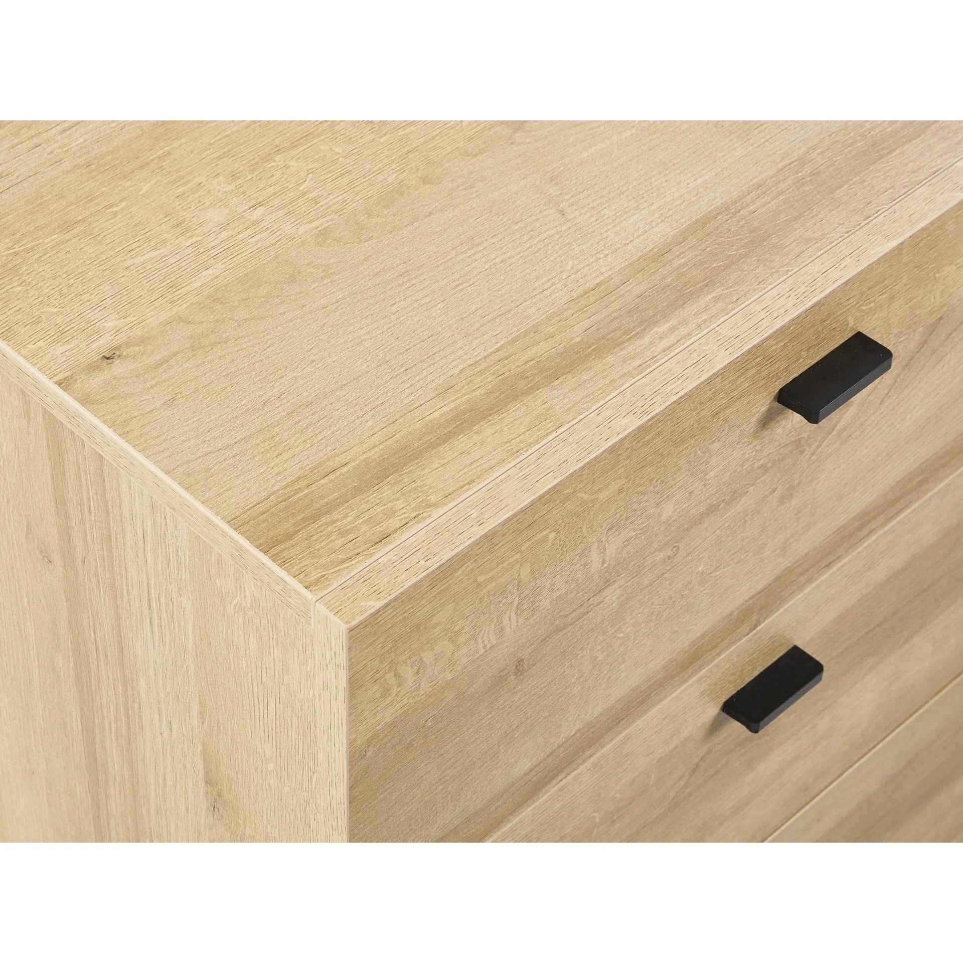 Hekla Tallboy 5 Drawer Chest Dresser - Oak - Image 5