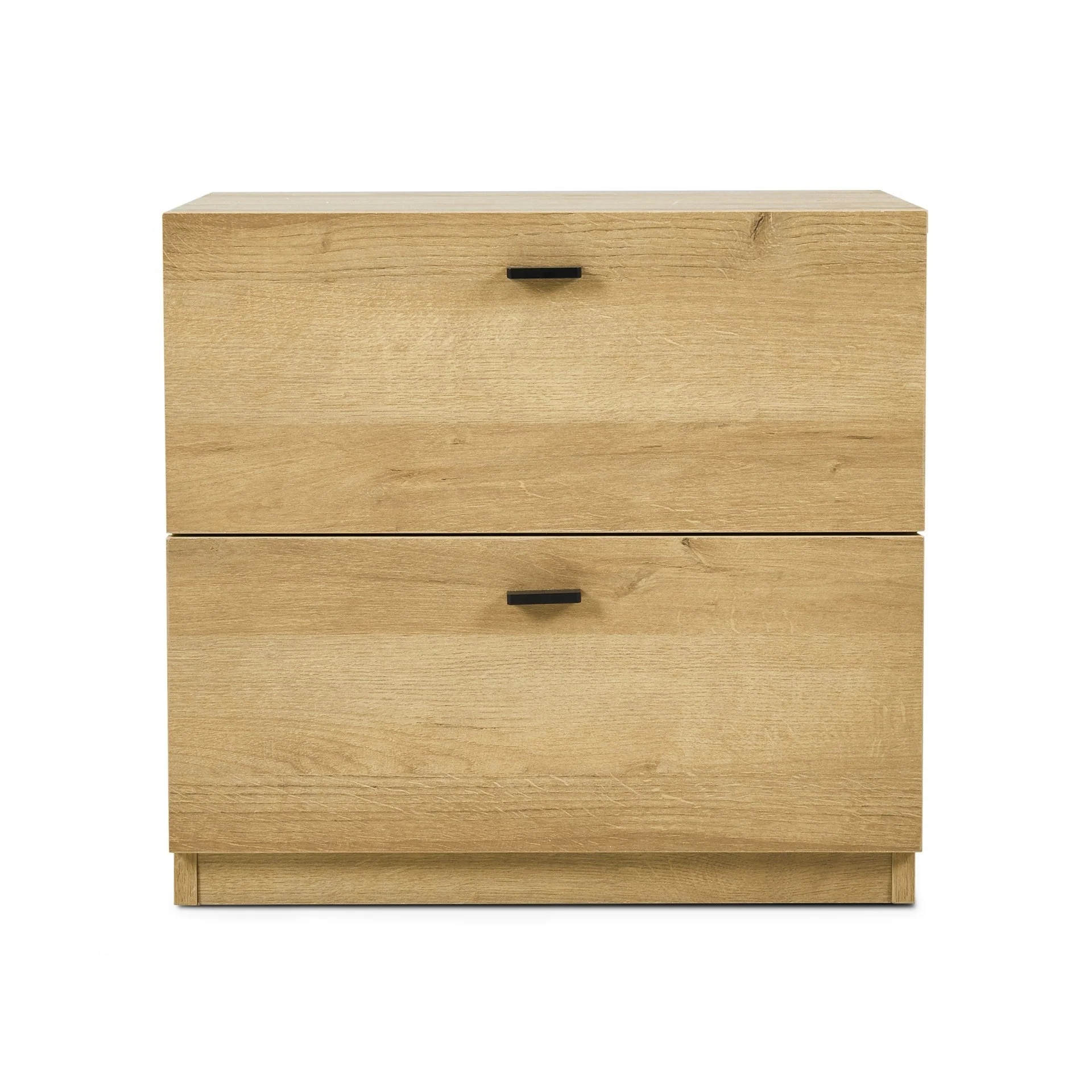 Hekla Wooden Bedside Table Nightstand with 2 Drawers - Oak - Image 3