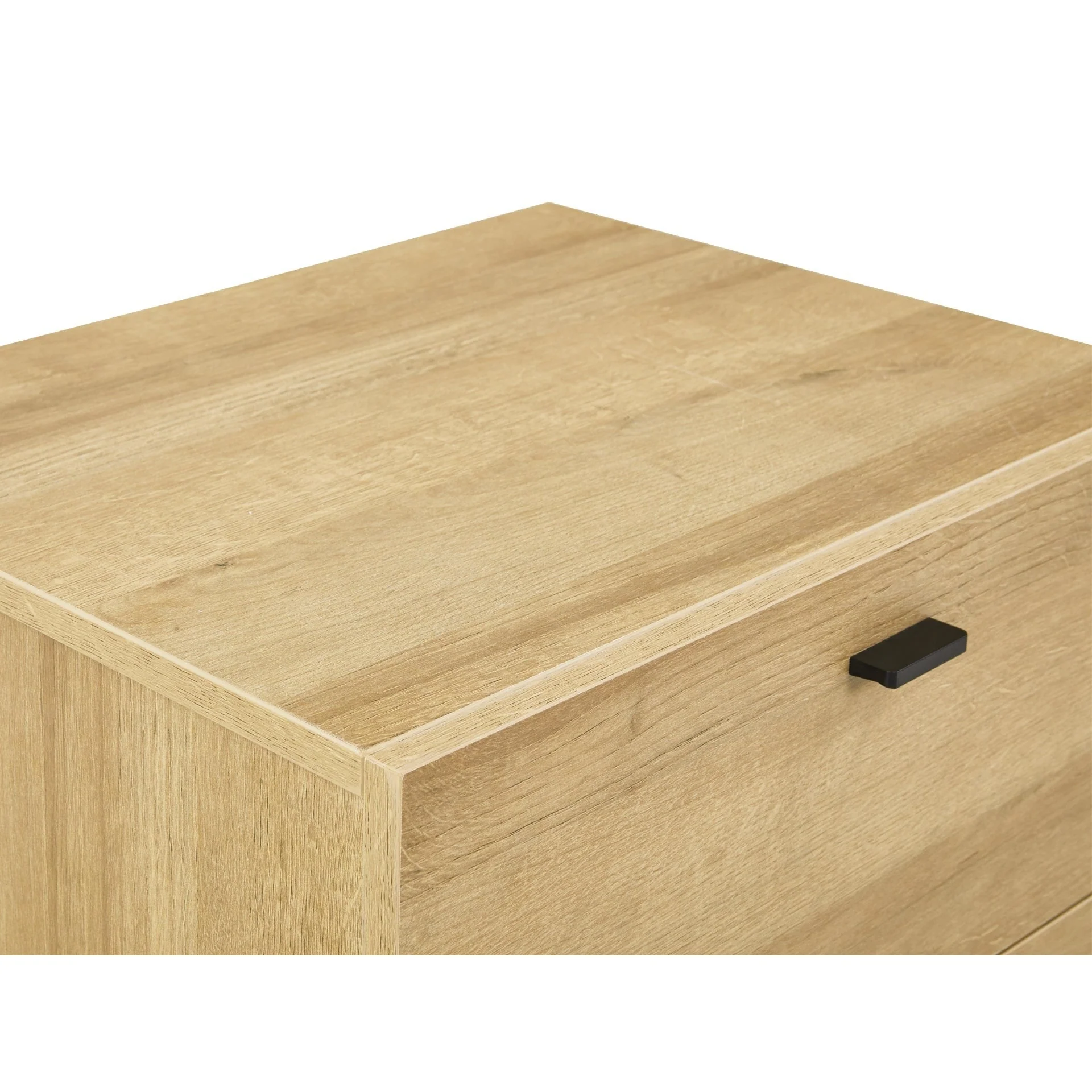 Hekla Wooden Bedside Table Nightstand with 2 Drawers - Oak - Image 5