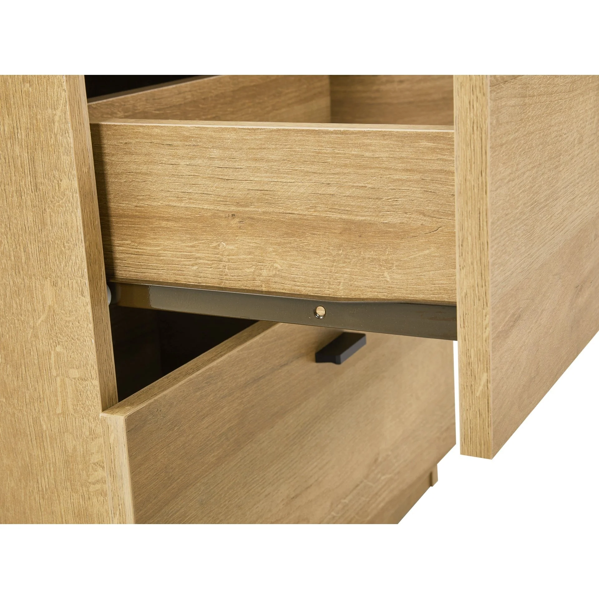 Hekla Wooden Bedside Table Nightstand with 2 Drawers - Oak - Image 7
