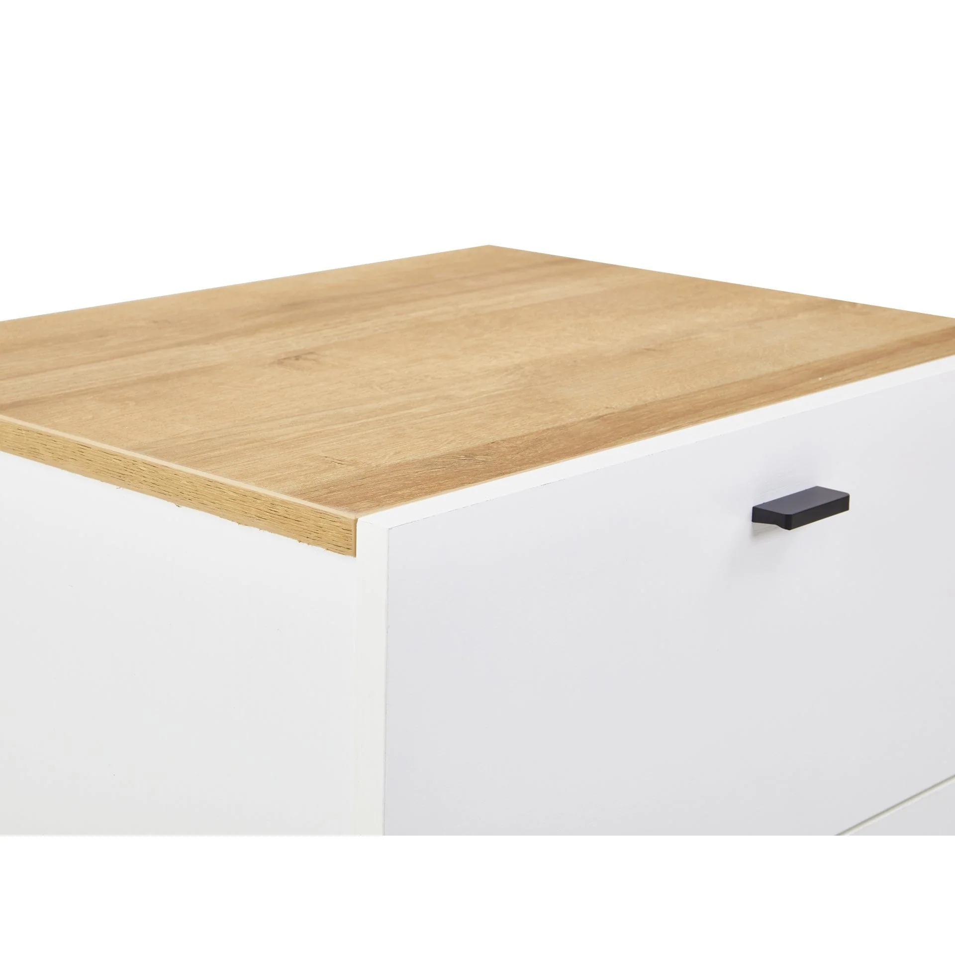 Hekla Wooden Bedside Table Nightstand with 2 Drawers - White - Image 2