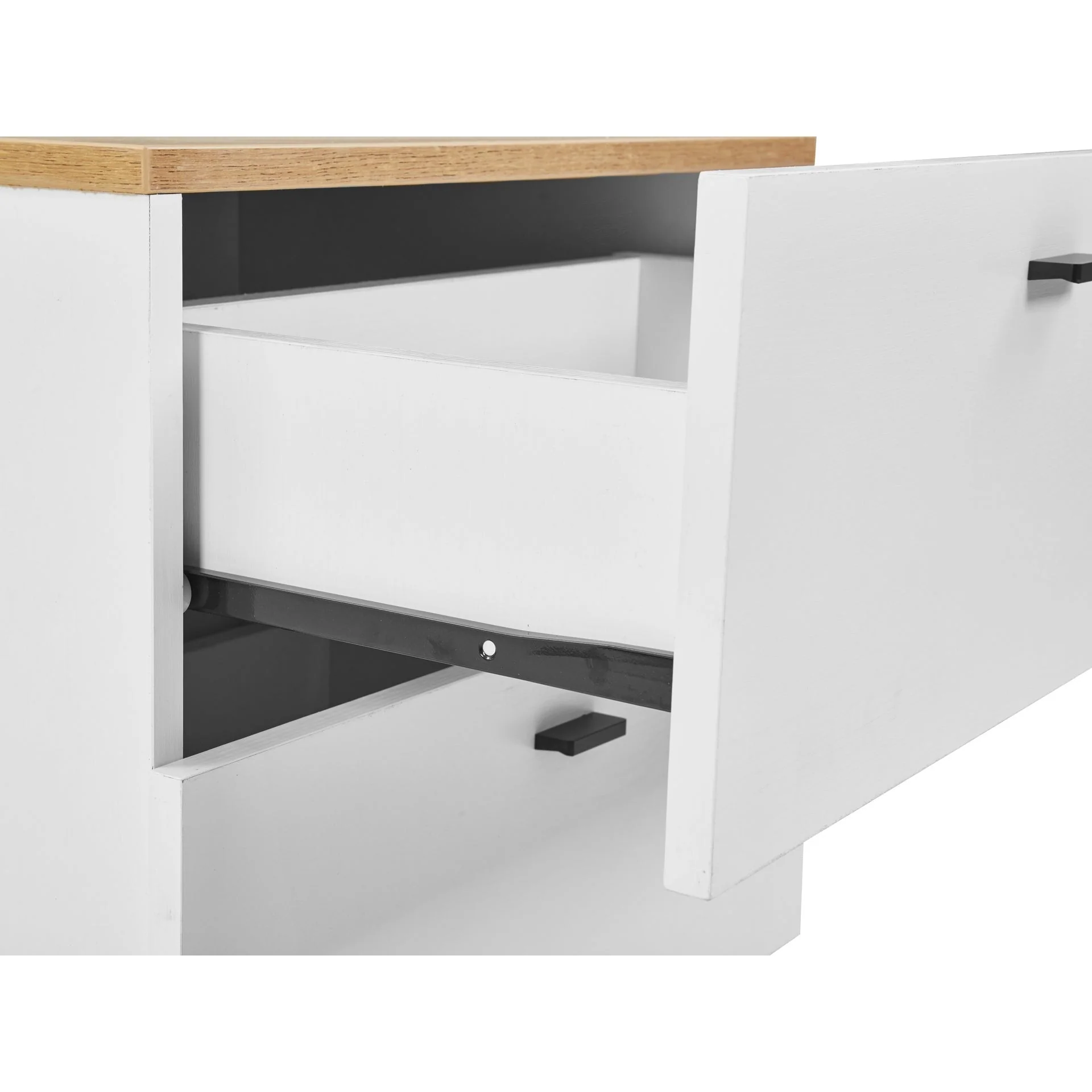 Hekla Wooden Bedside Table Nightstand with 2 Drawers - White - Image 7