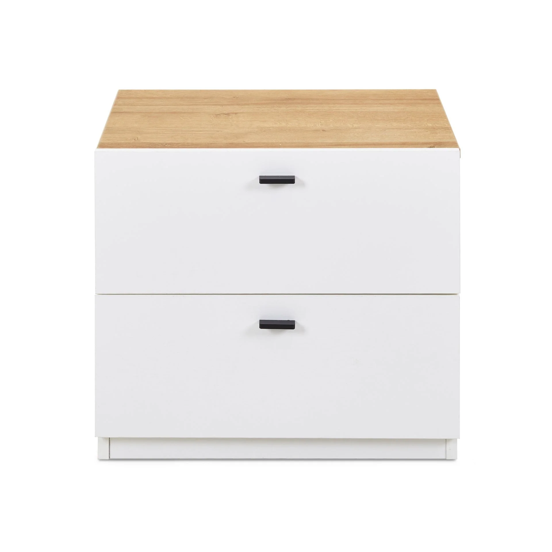 Hekla Wooden Bedside Table Nightstand with 2 Drawers - White - Image 9