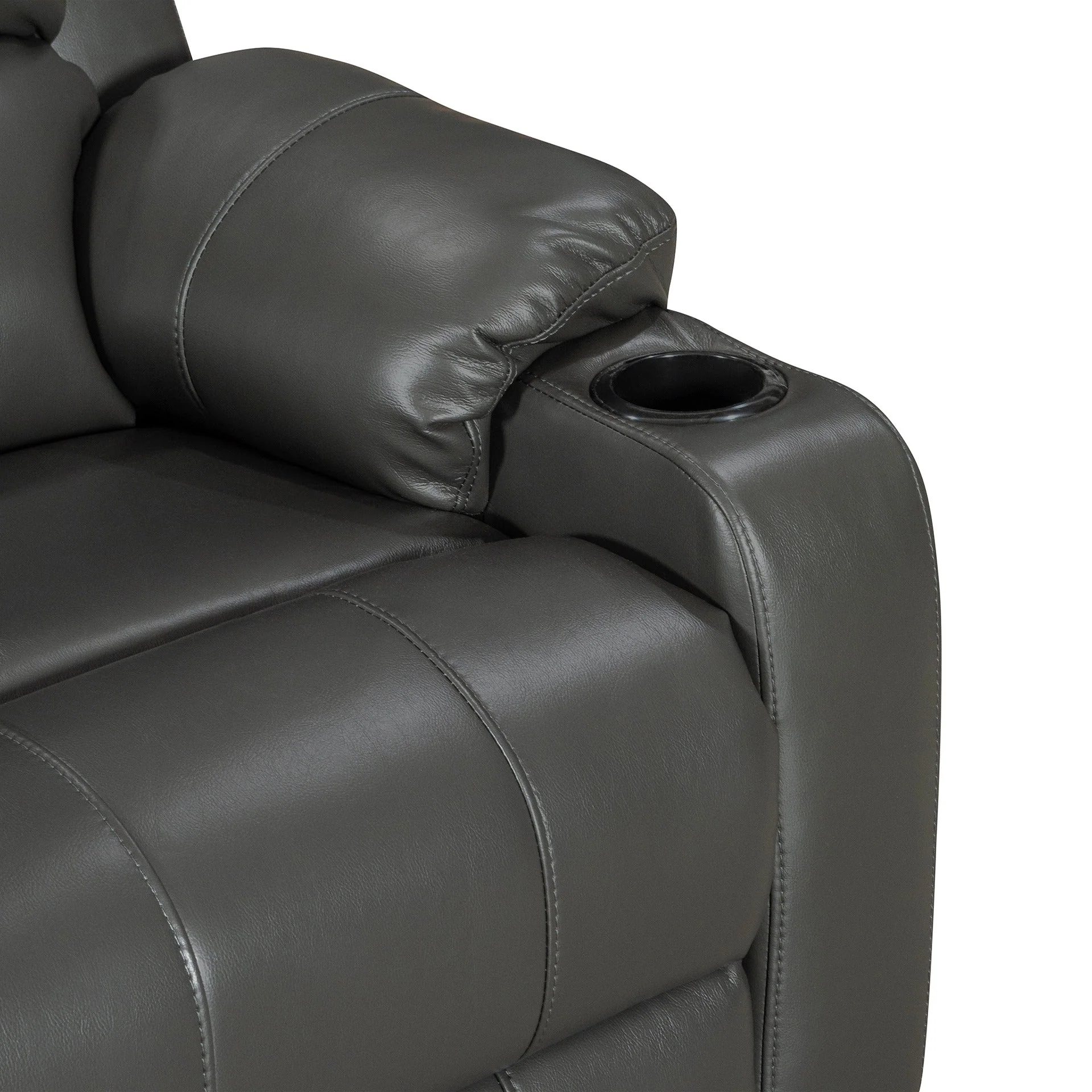 Henley Air Leather Electric 1 Seater Recliner Sofa - Grey - Image 8