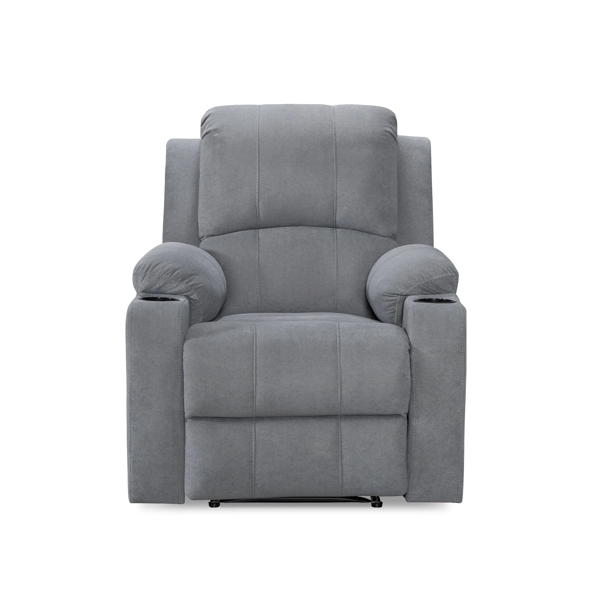 Henley Fabric Electric 1 Seater Recliner Sofa - Grey - Image 11