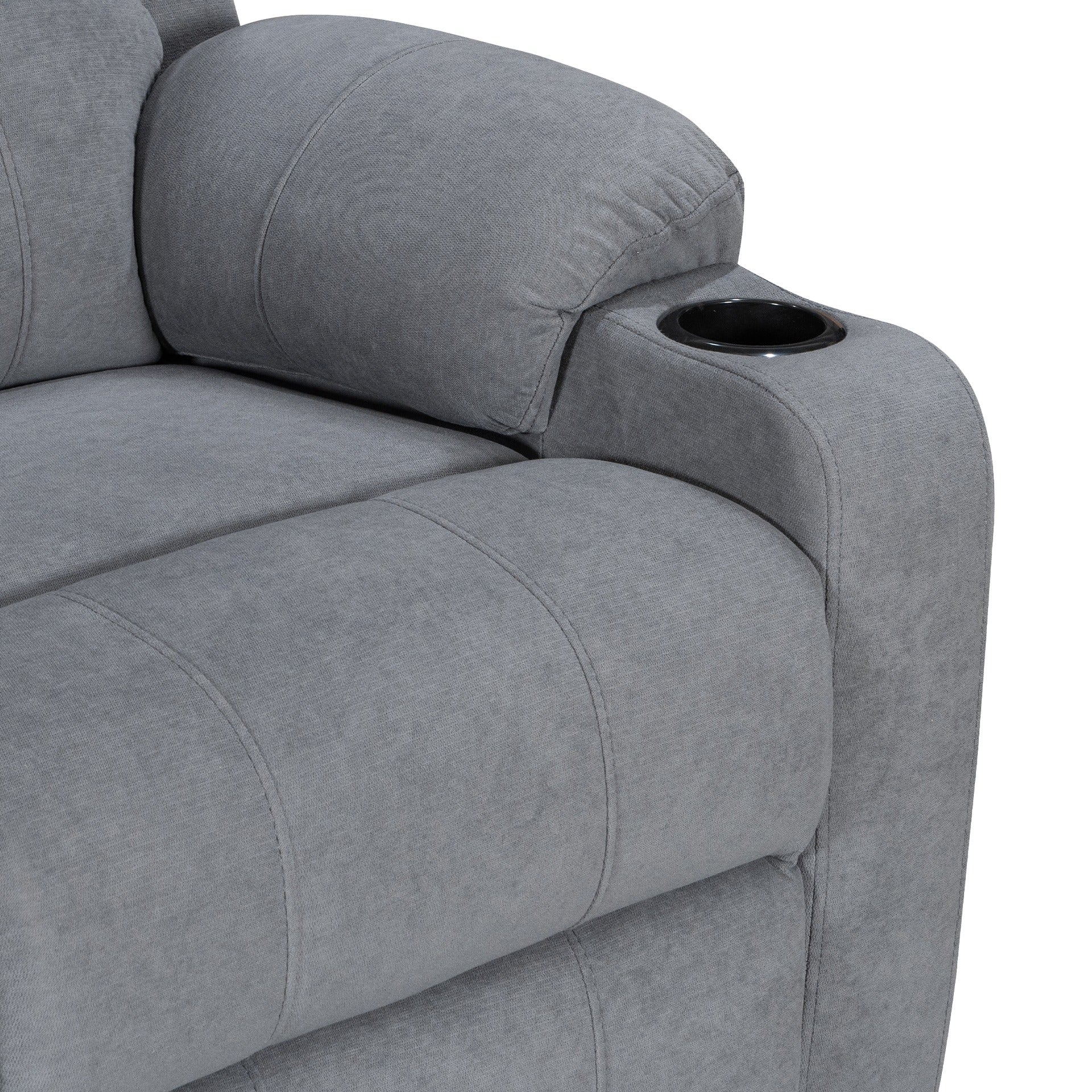 Henley Fabric Electric 1 Seater Recliner Sofa - Grey - Image 15