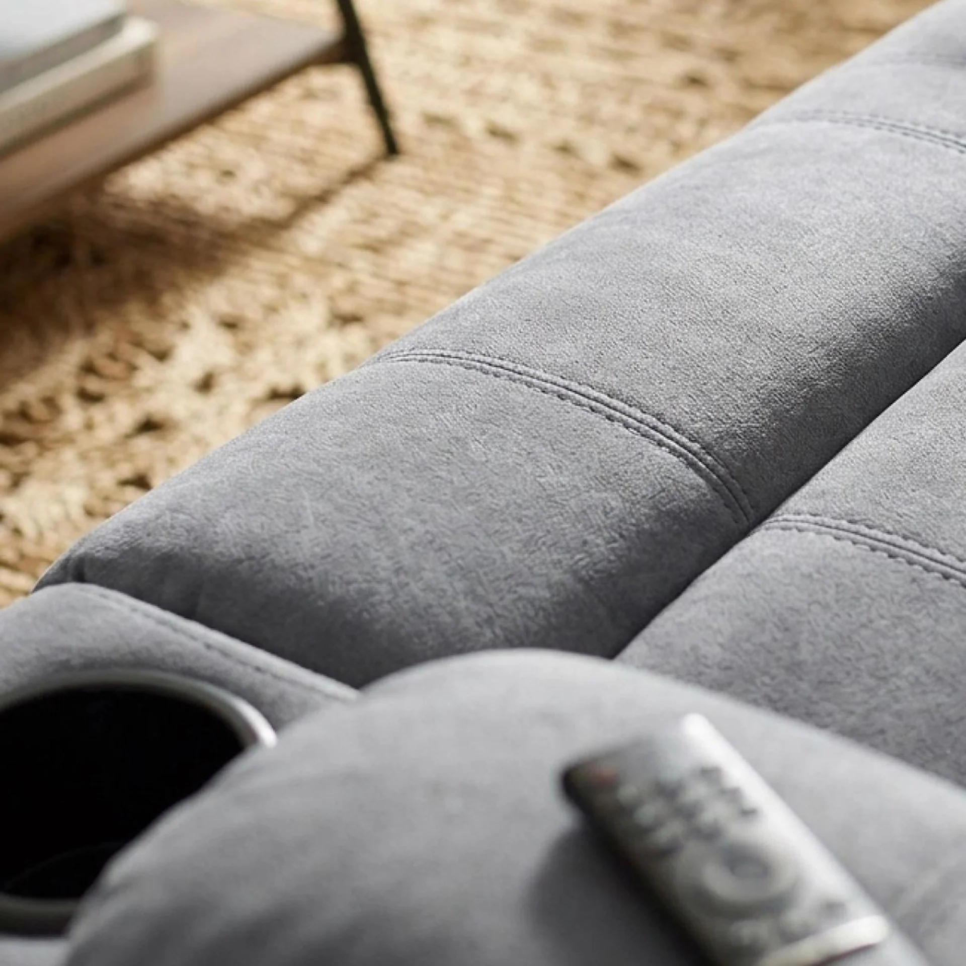 Henley Fabric Electric 3 Seater Recliner Sofa - Grey - Image 9