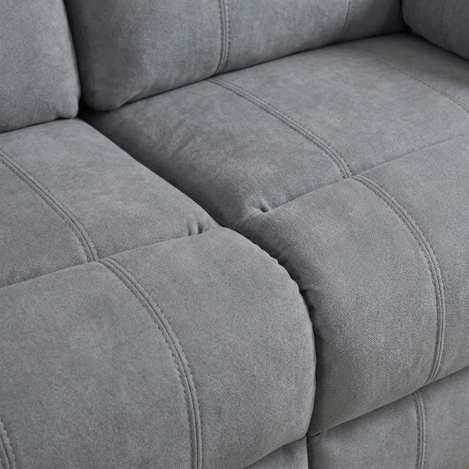 Henley Fabric Manual 3 Seater Recliner Sofa - Grey - Image 9