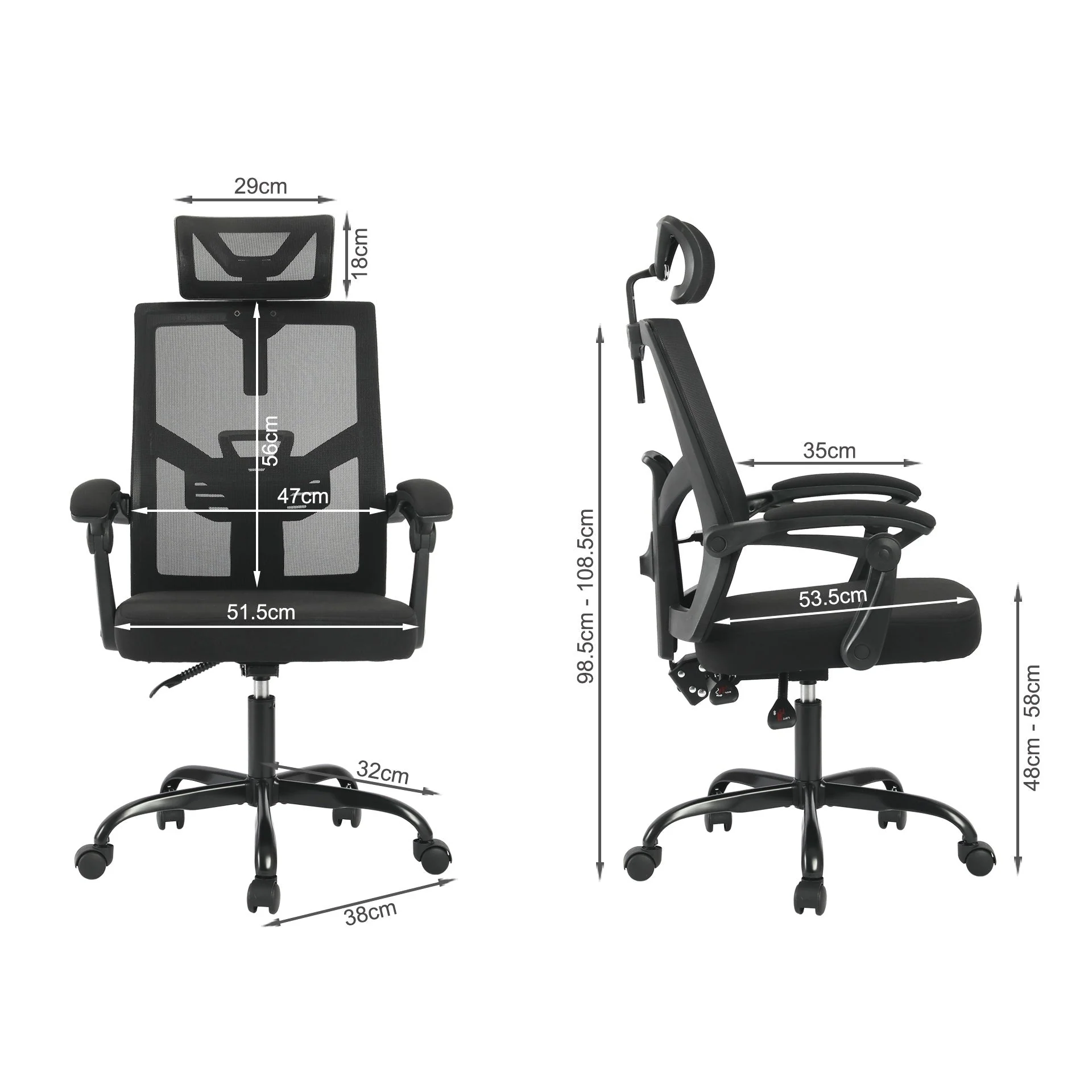 Henry Office Chair - Black - Image 13