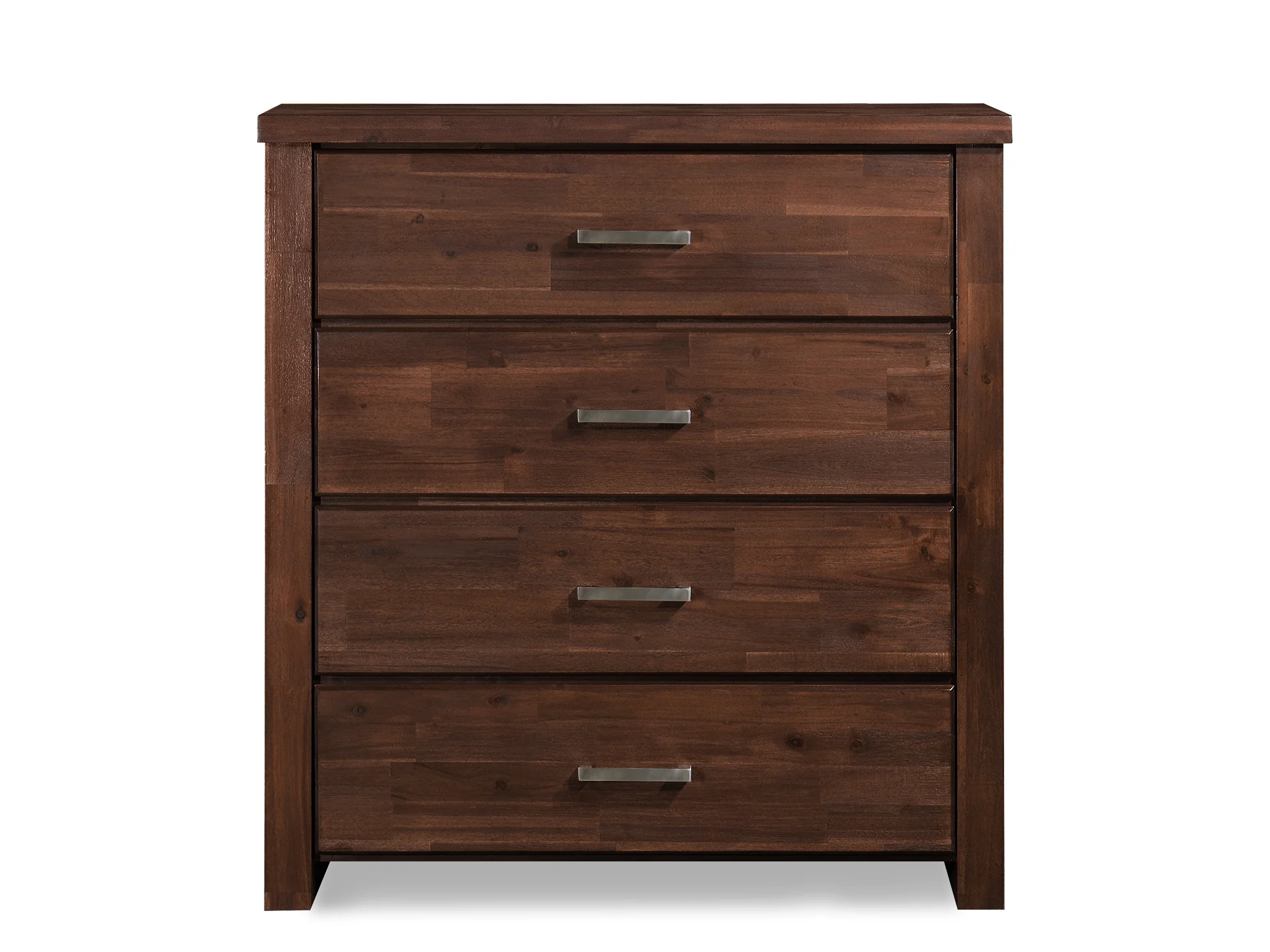 Hensley Solid Acacia Wood 4 Drawer Tallboy - Rain Oak - Image 2