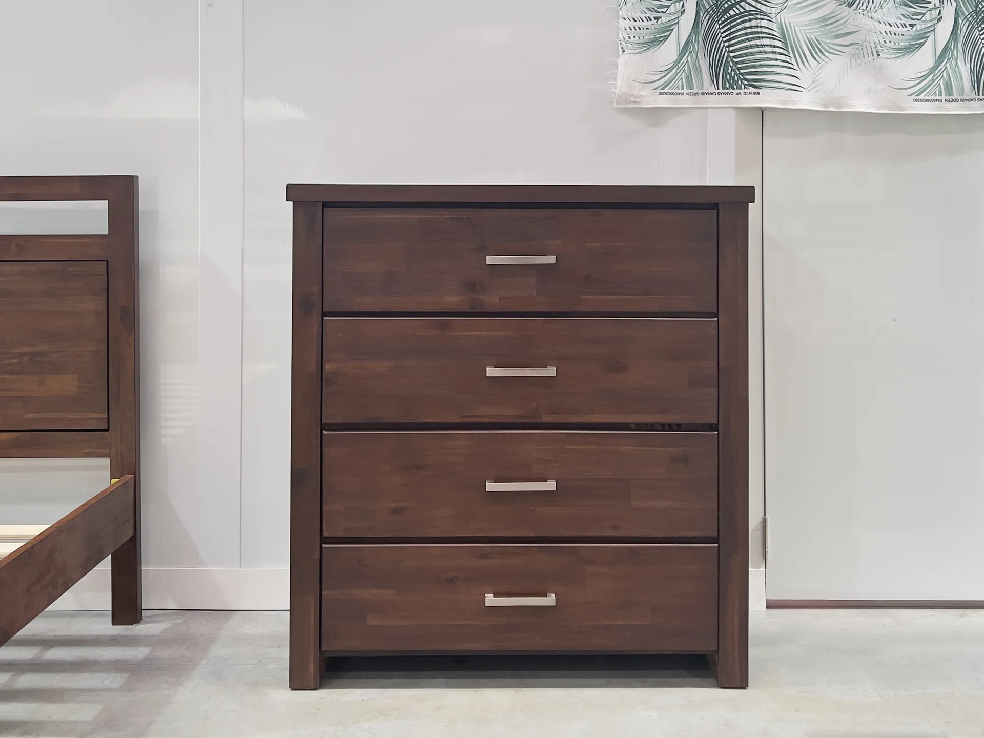 Hensley Solid Acacia Wood 4 Drawer Tallboy - Rain Oak - Image 3