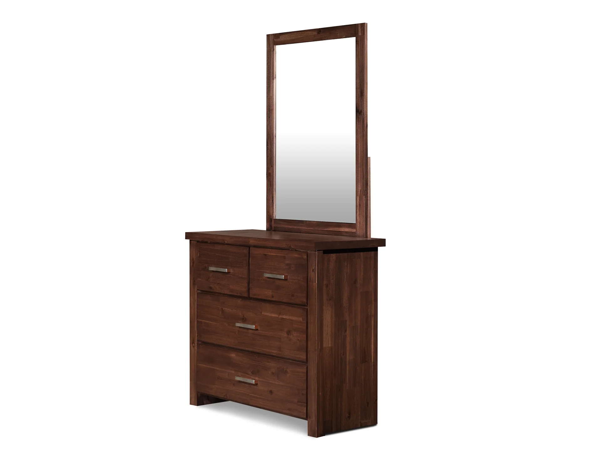 Hensley Solid Wood 4 Drawer Dresser with Mirror - Rain Oak - Image 3