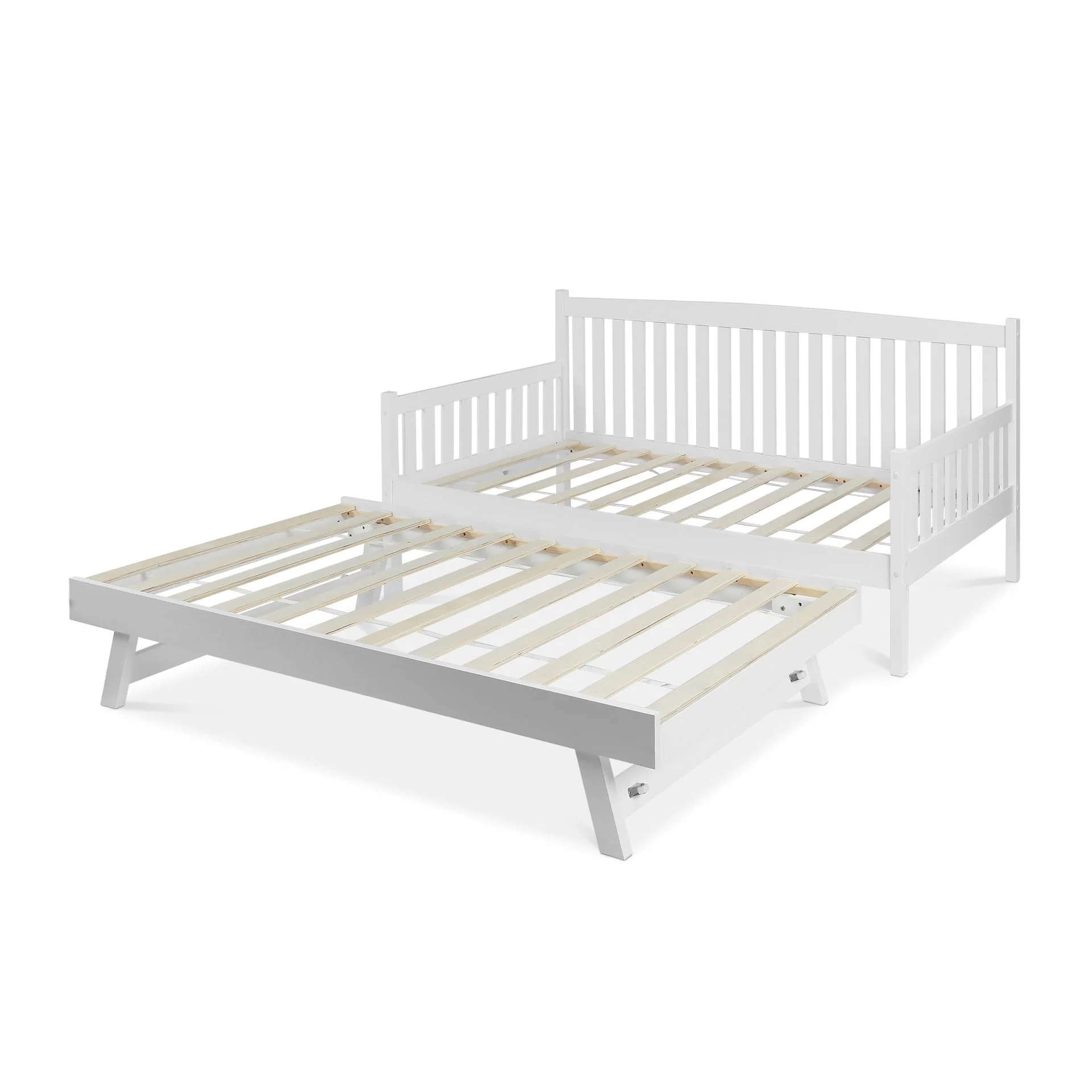 Herbert Single Wooden Trundle Bed Frame - White - Image 6