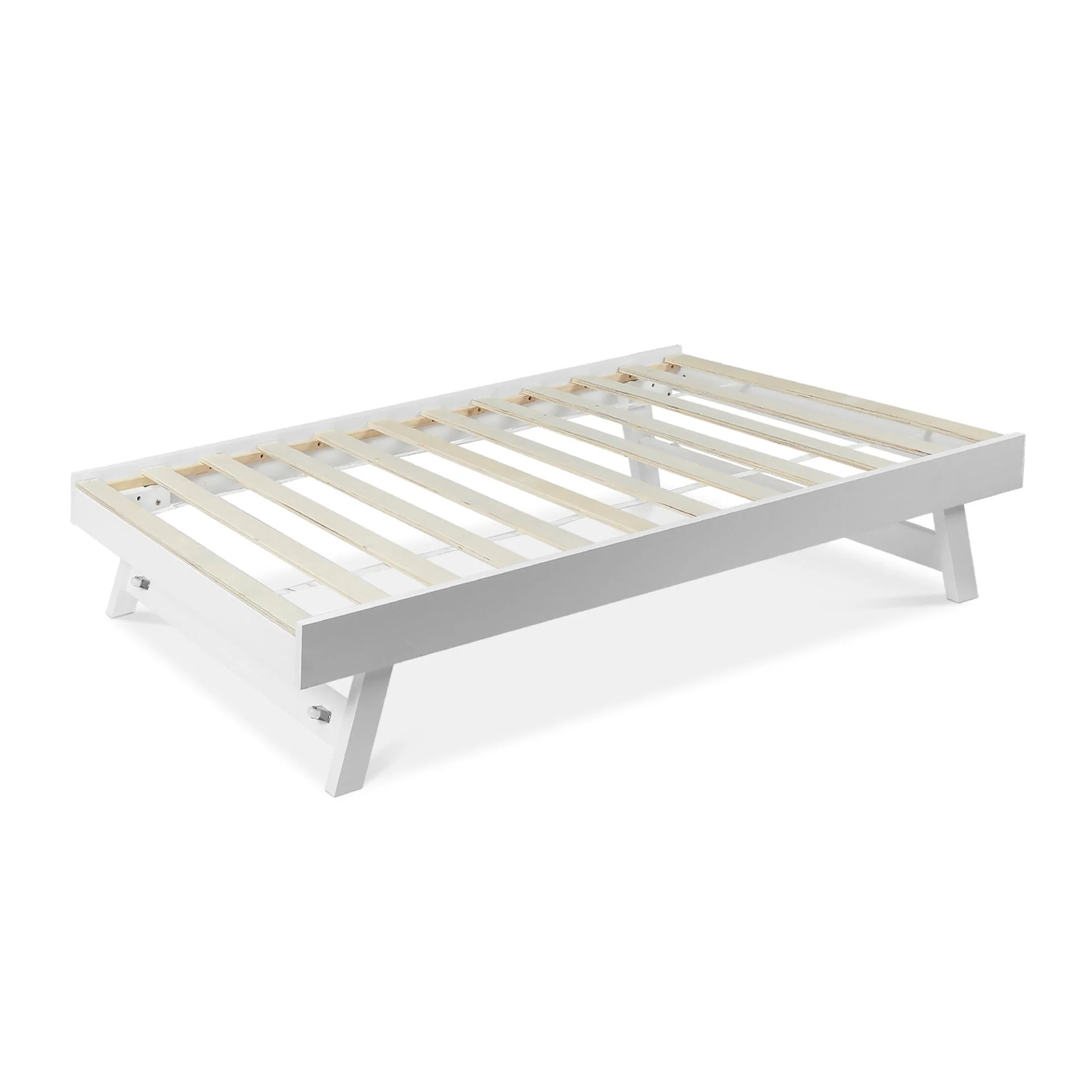 Herbert Single Wooden Trundle Bed Frame - White - Image 8