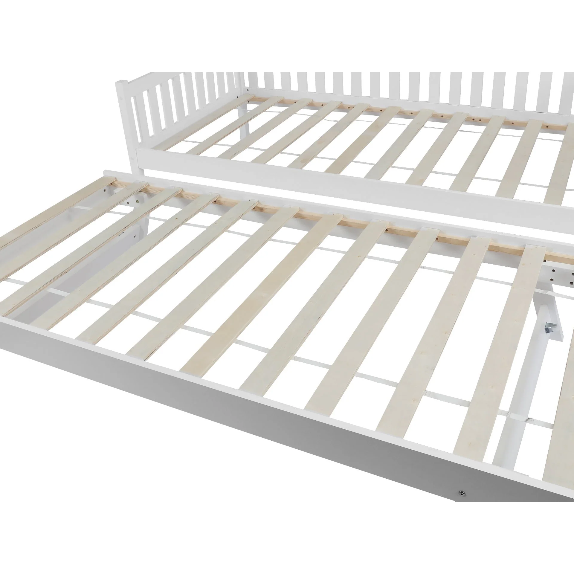 Herbert Single Wooden Trundle Bed Frame - White - Image 9
