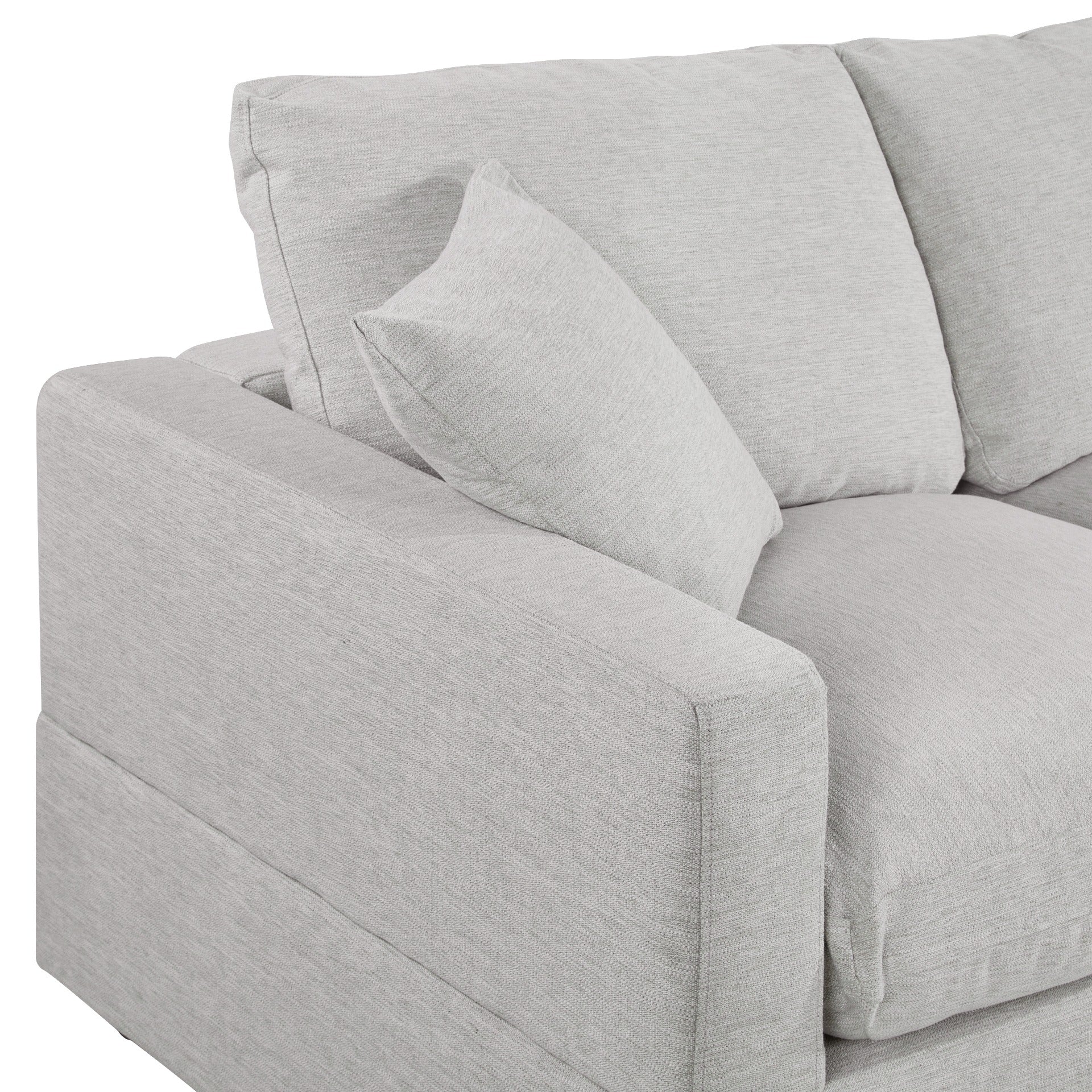 Hexham 3 Seater Modular Sofa with Ottoman - Grey - Image 10