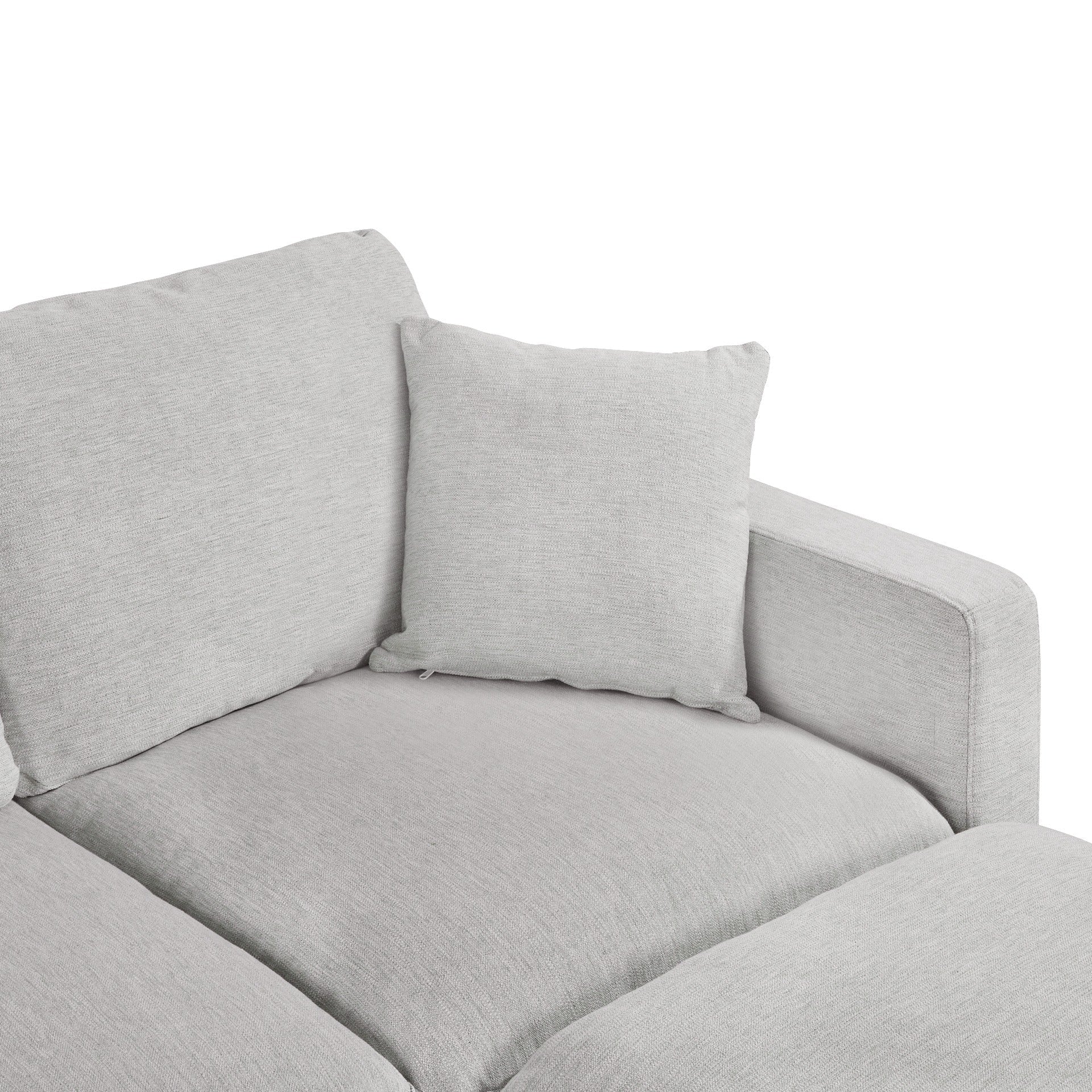 Hexham 3 Seater Modular Sofa with Ottoman - Grey - Image 11
