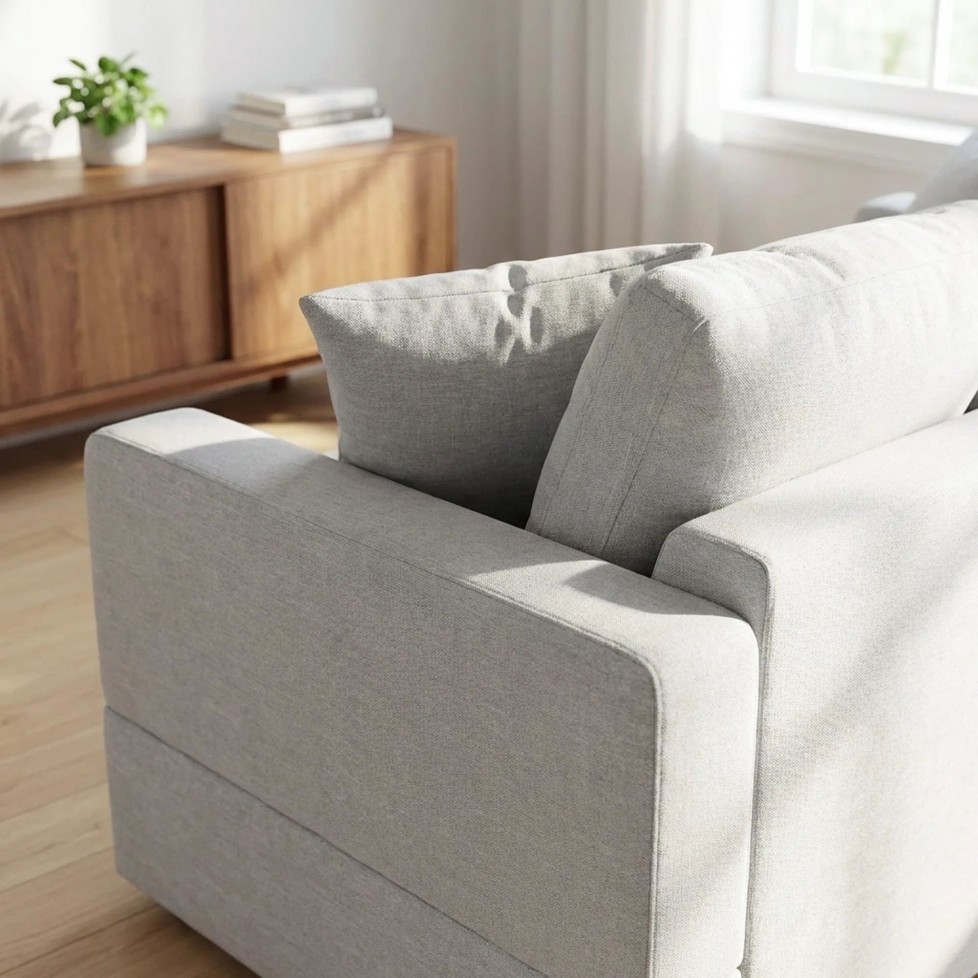 Hexham 3 Seater Modular Sofa with Ottoman - Grey - Image 5