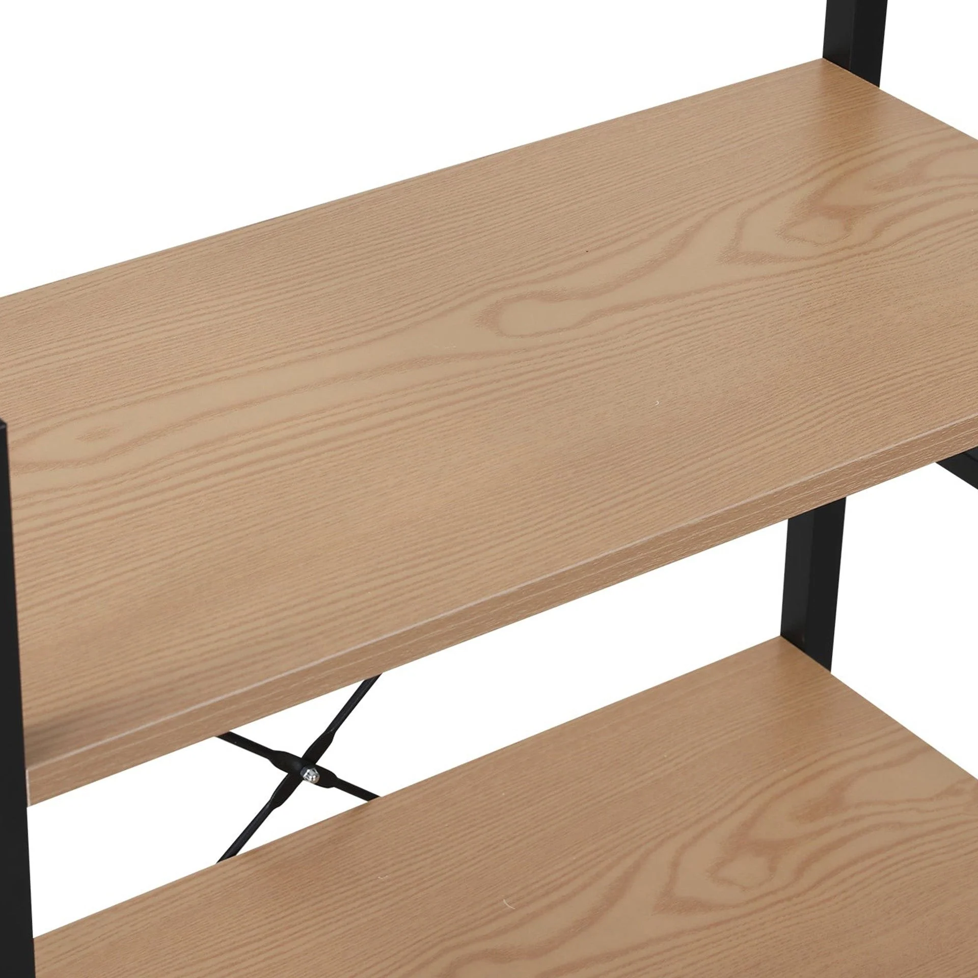 Hikuai 3 Tier Bookshelf - Natural + Black - Image 9