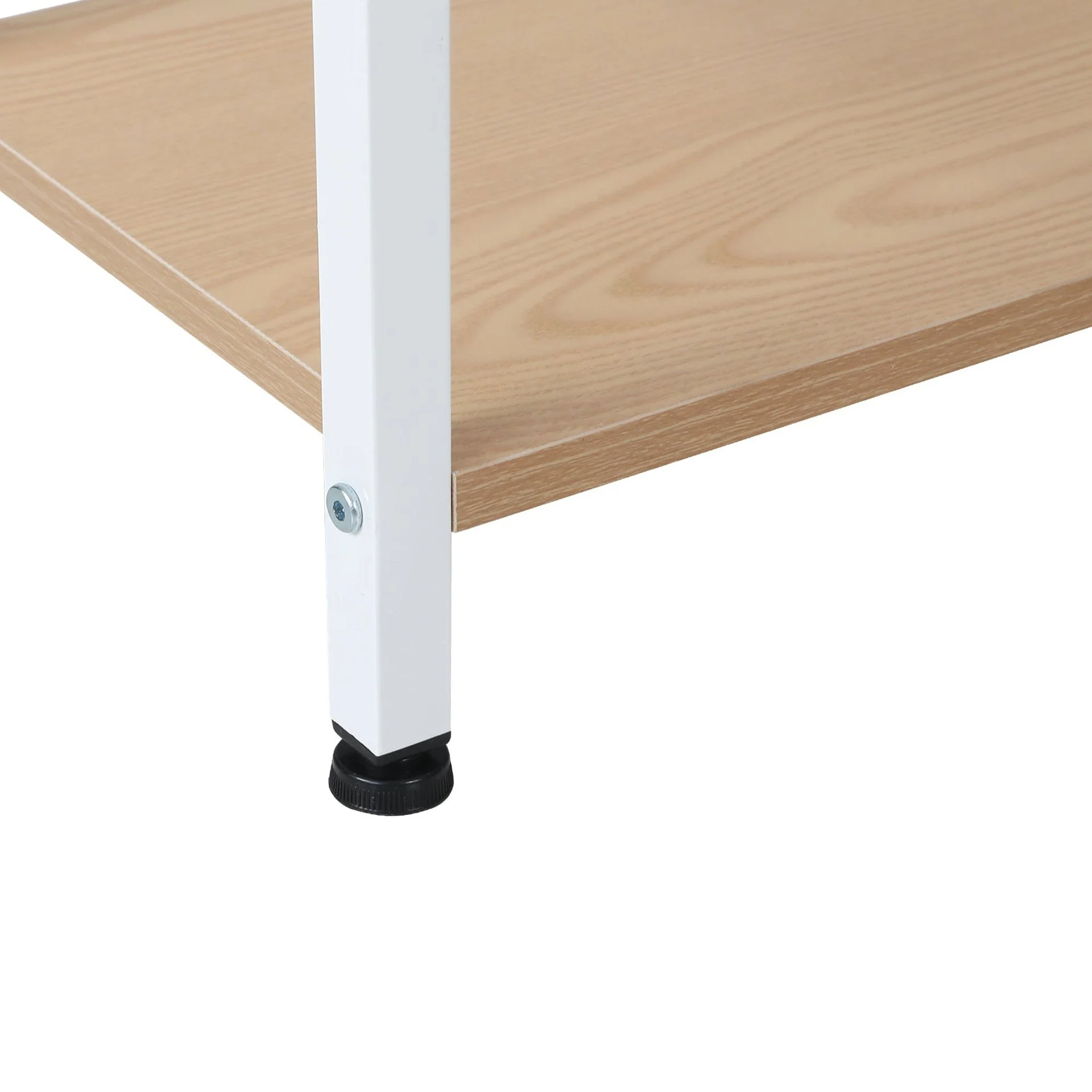 Hikuai 3 Tier Bookshelf - Natural + White - Image 11