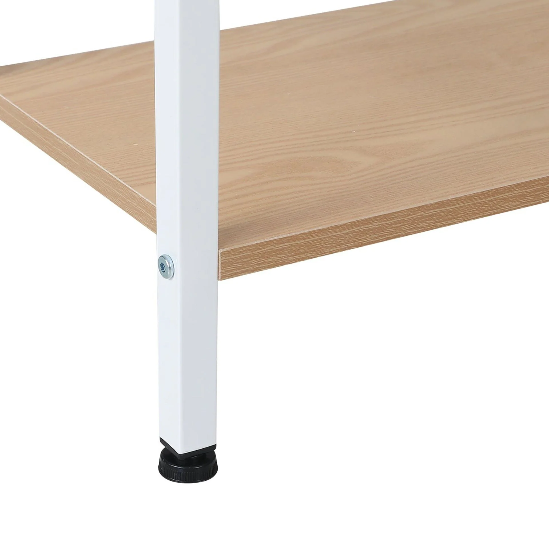 Hikuai 4 Tier Bookshelf - Natural + White - Image 6
