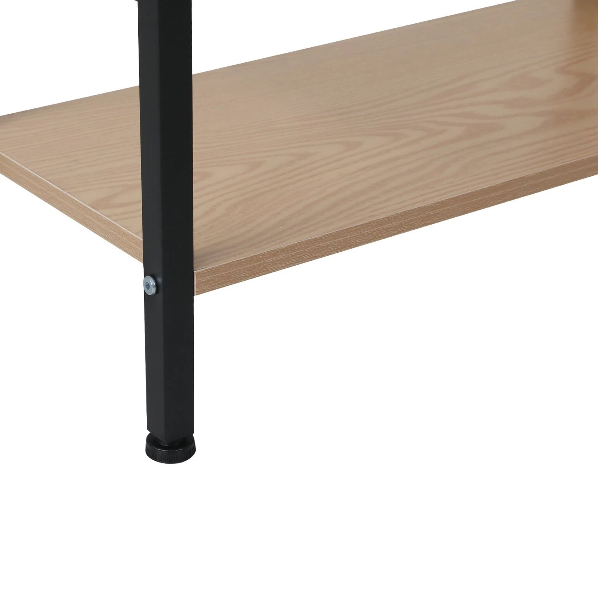 Hikuai 5 Tier Bookshelf - Natural + Black - Image 10