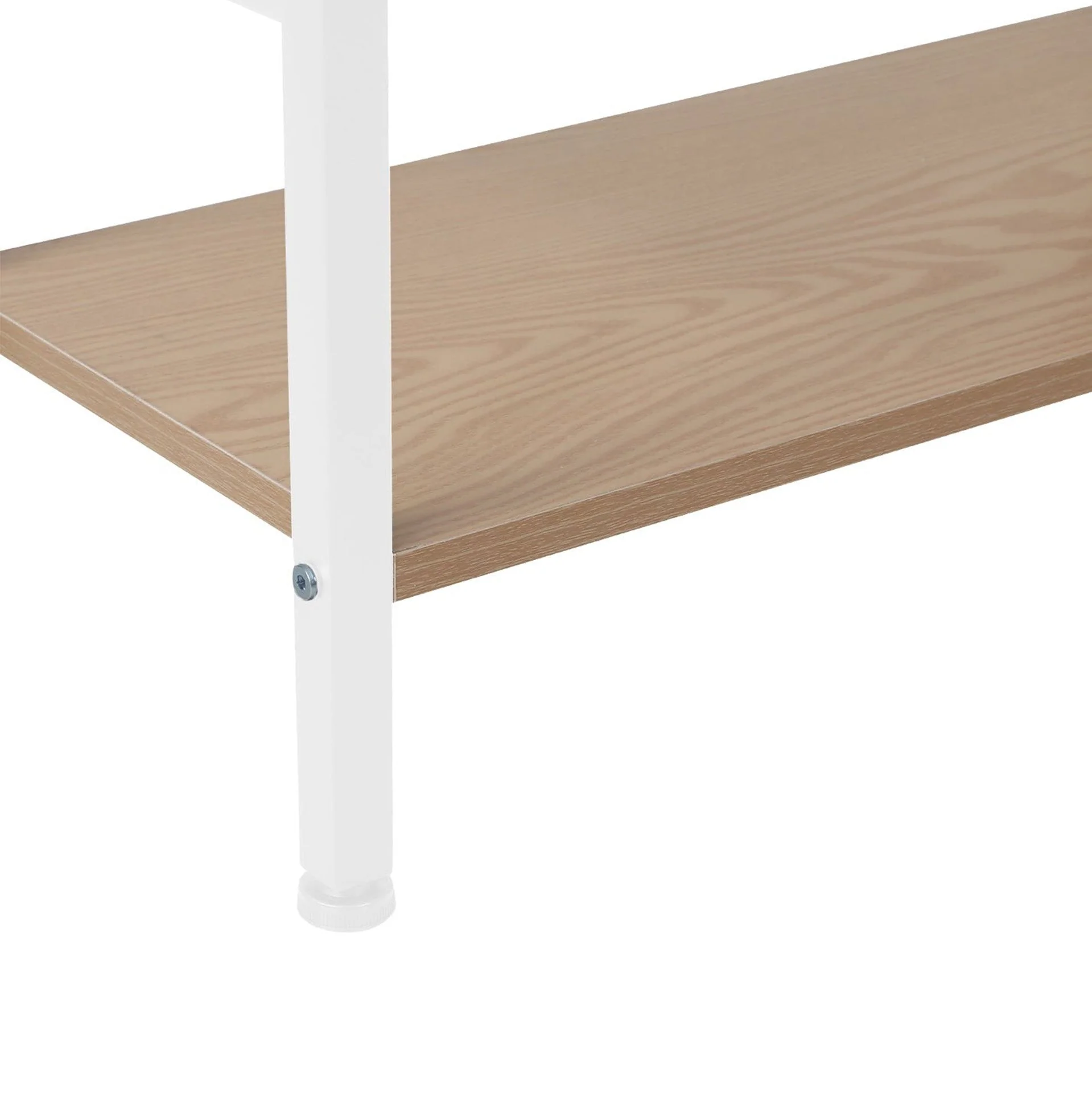 Hikuai 5 Tier Bookshelf - Natural + White - Image 6