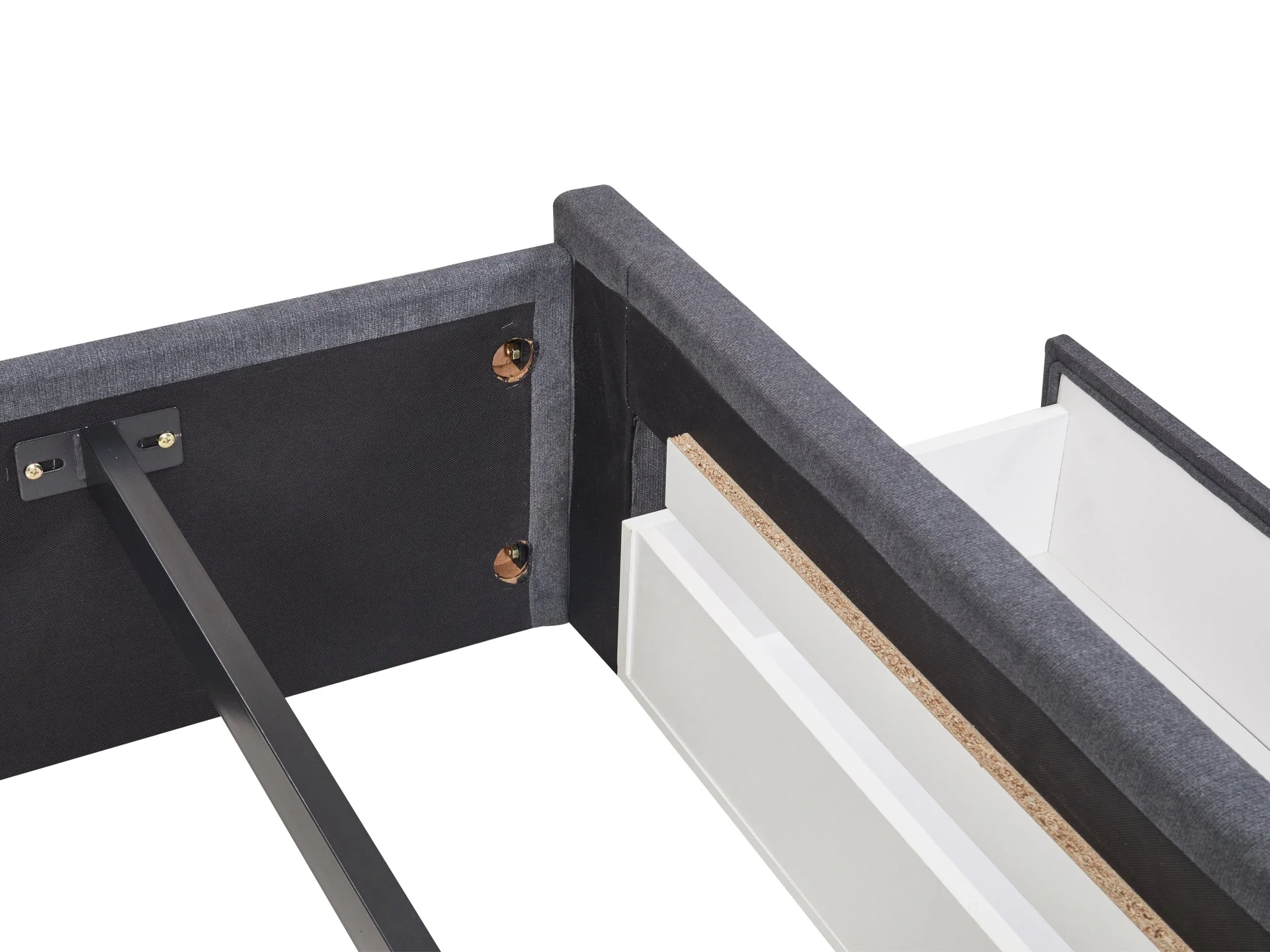 HLOLELA King Bed Frame with Storage - DARK GREY - Image 8