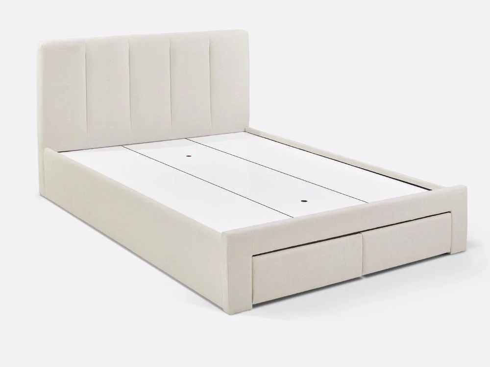 HLOLELA Queen Bed Frame with Storage - BEIGE - Image 2