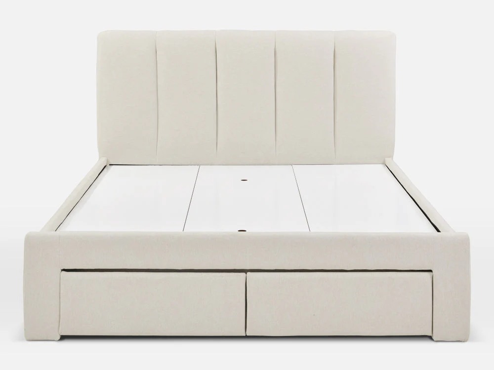 HLOLELA Queen Bed Frame with Storage - BEIGE - Image 3
