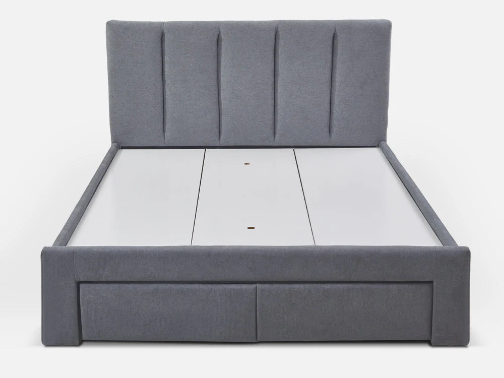 HLOLELA Queen Bed Frame with Storage - DARK GREY - Image 3