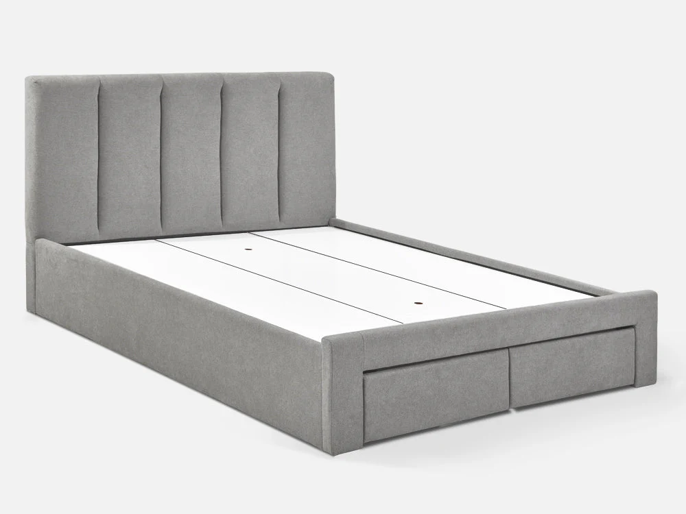 HLOLELA Queen Bed Frame with Storage - LIGHT GREY - Image 2