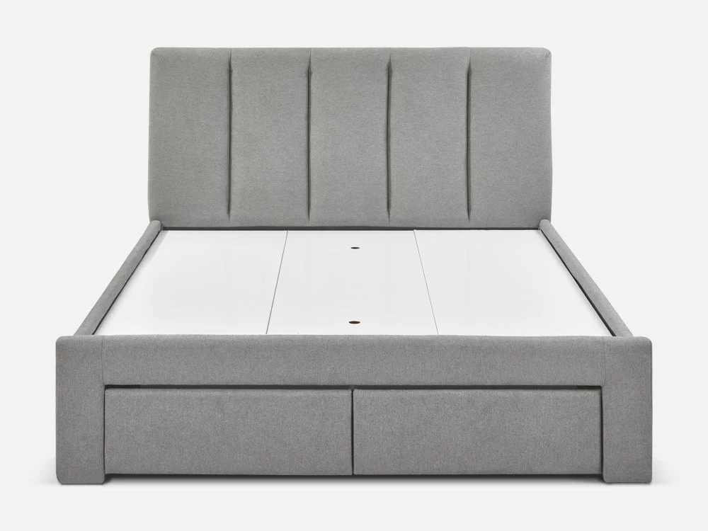 HLOLELA Queen Bed Frame with Storage - LIGHT GREY - Image 3