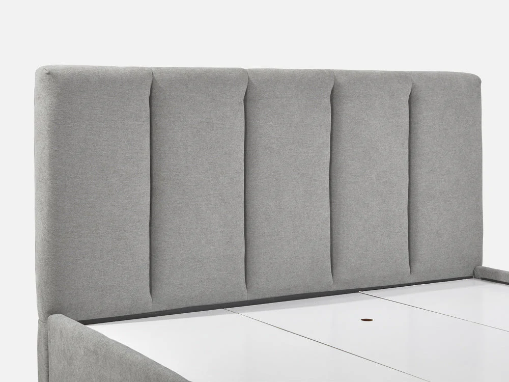 HLOLELA Queen Bed Frame with Storage - LIGHT GREY - Image 6